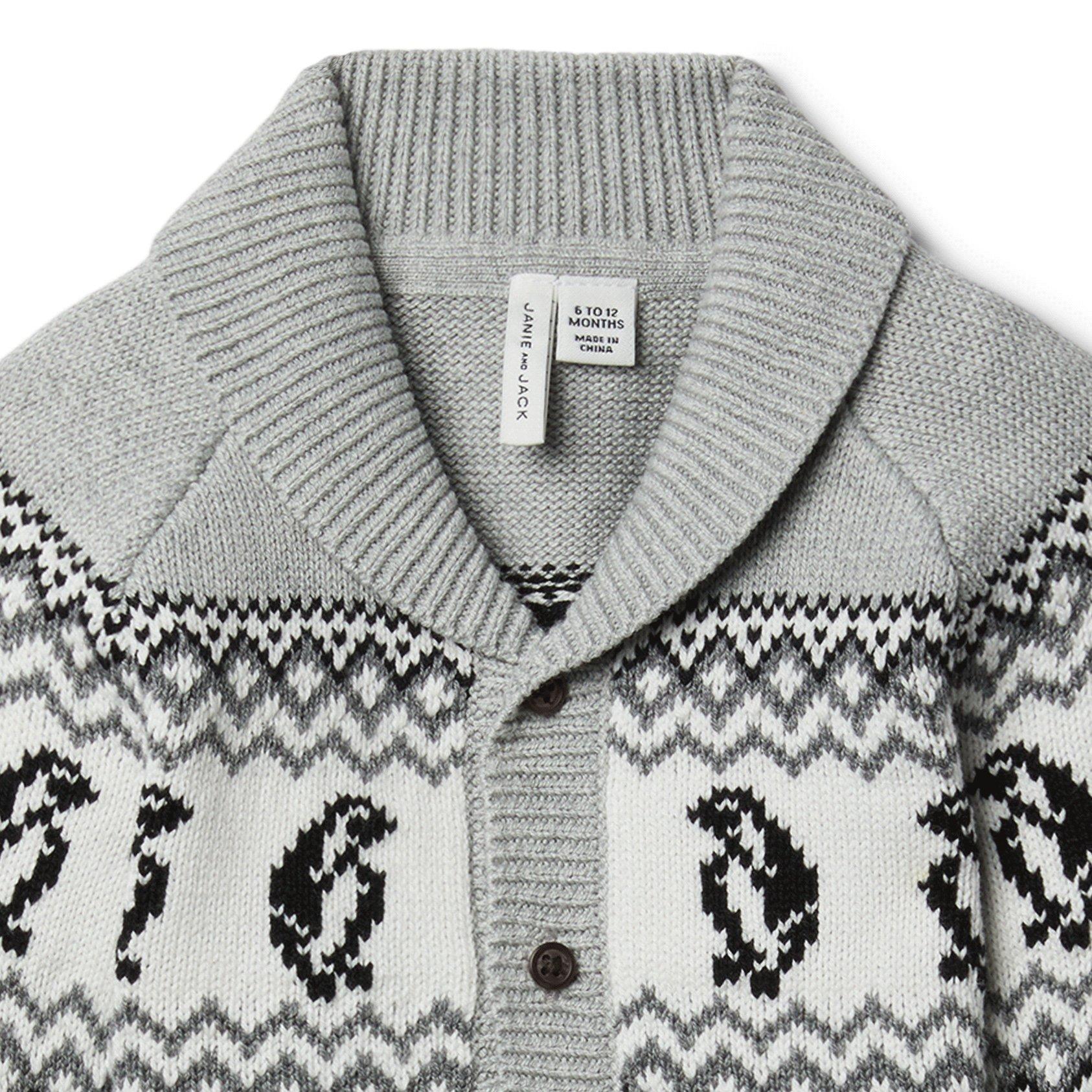 Baby Penguin Fair Isle Shawl Cardigan image number 3