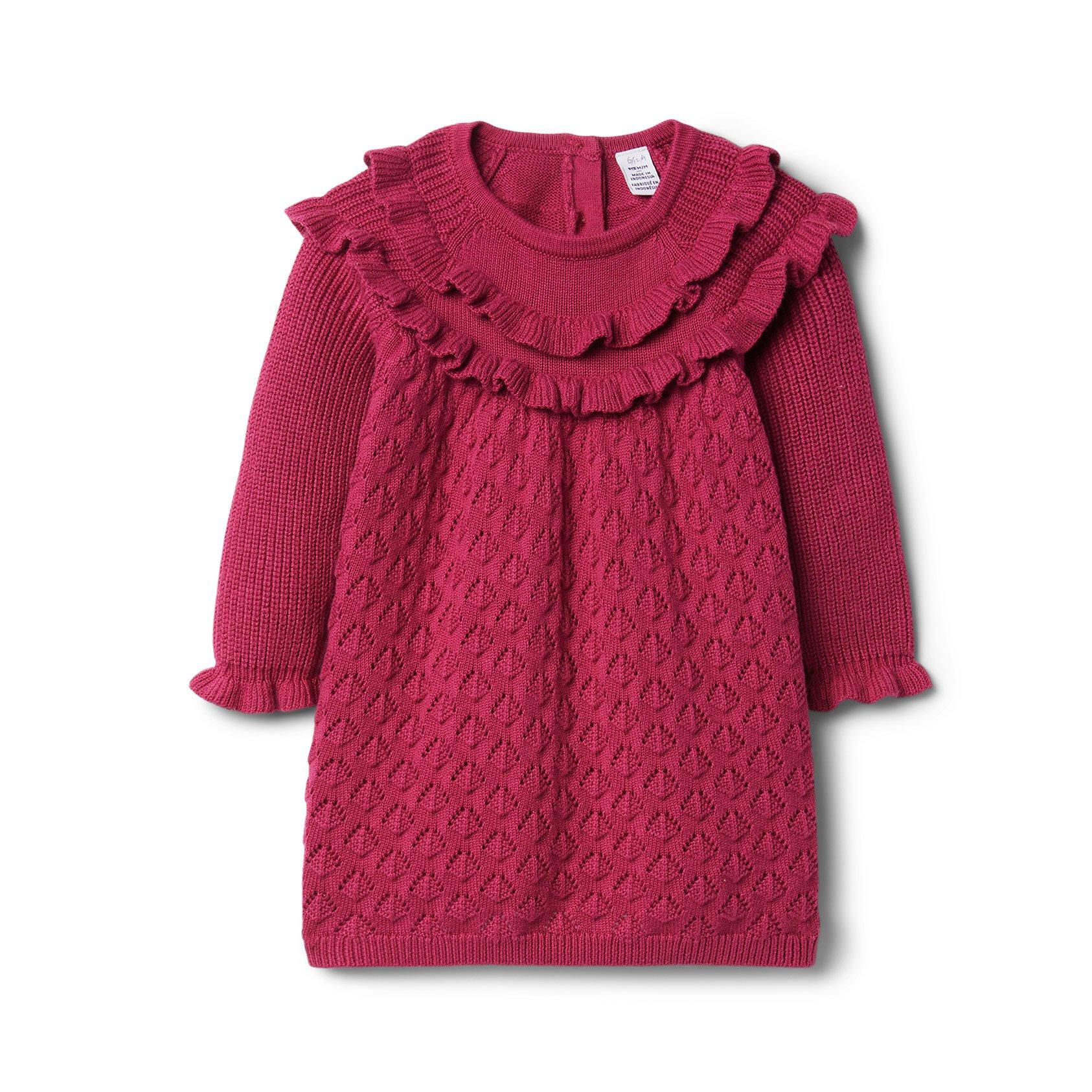 Baby Ruffle Pointelle Sweater Dress image number 0