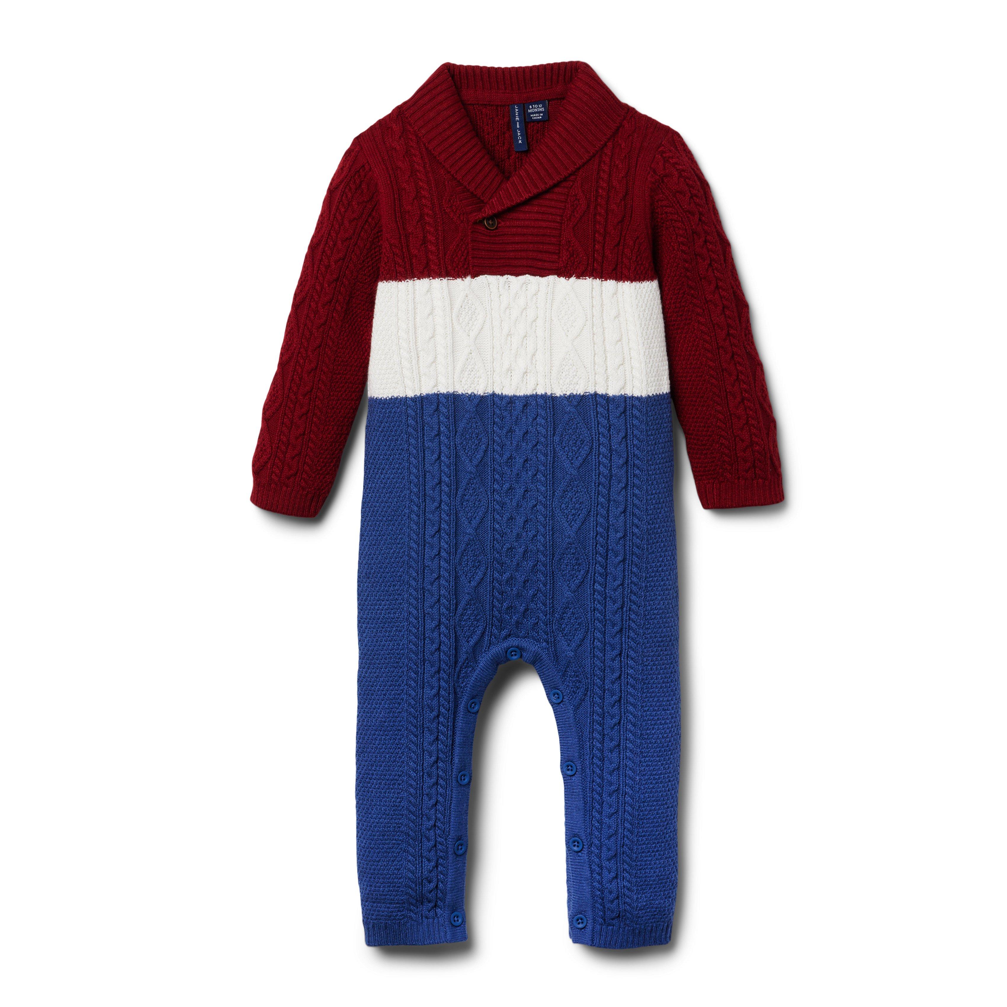 Baby Shawl Collar Colorblocked 1-Piece image number 0