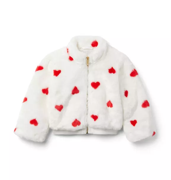 Heart Faux Fur Jacket 