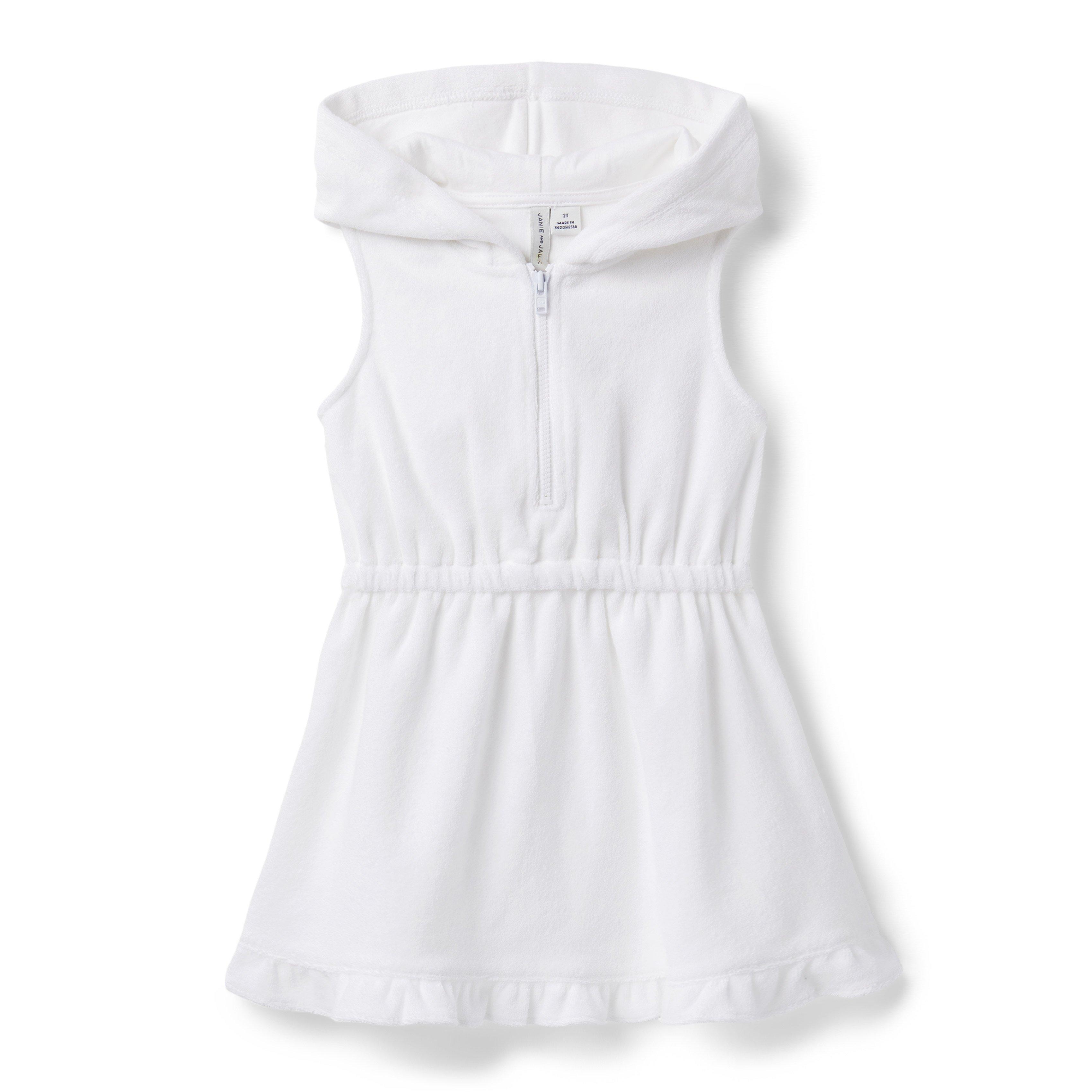 Hooded Ruffle Hem Terry Cover-Up image number 0