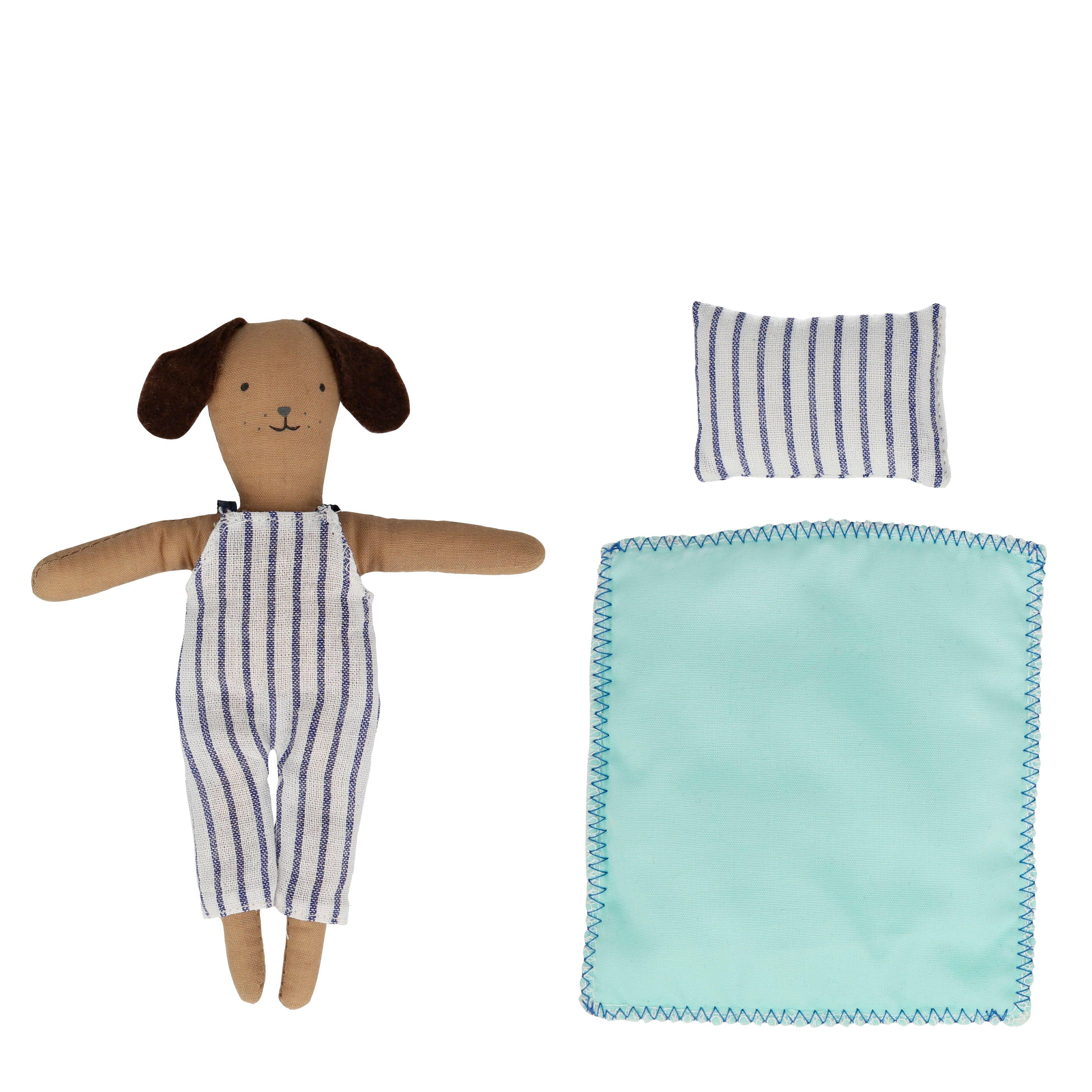 Meri Meri Stripy Puppy Mini Suitcase Doll image number 1