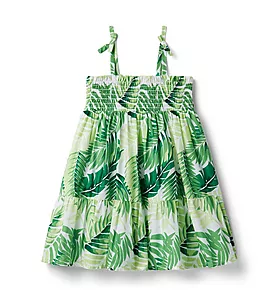 Palm Leaf Smocked Dress