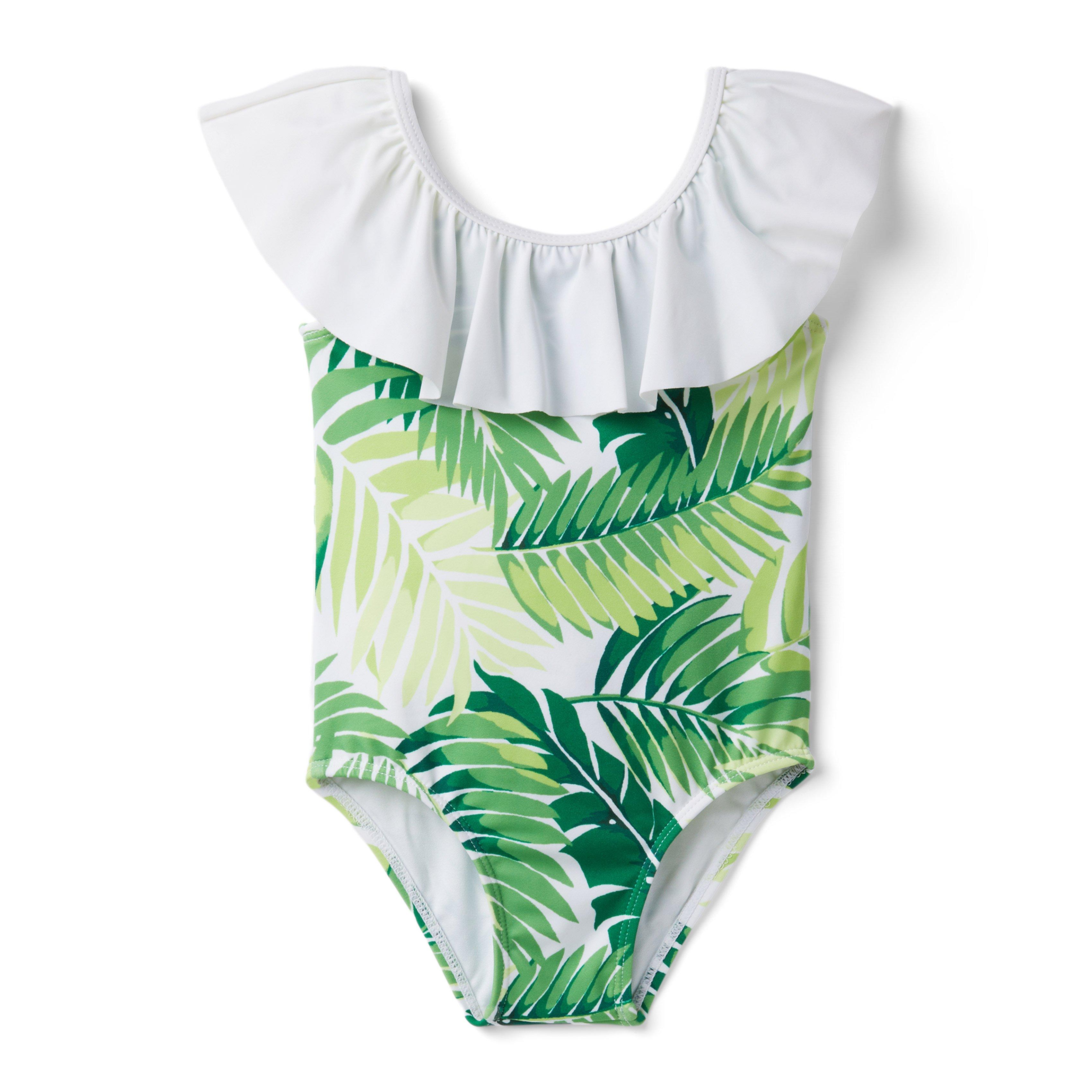 Palm Leaf Ruffle Swimsuit image number 0