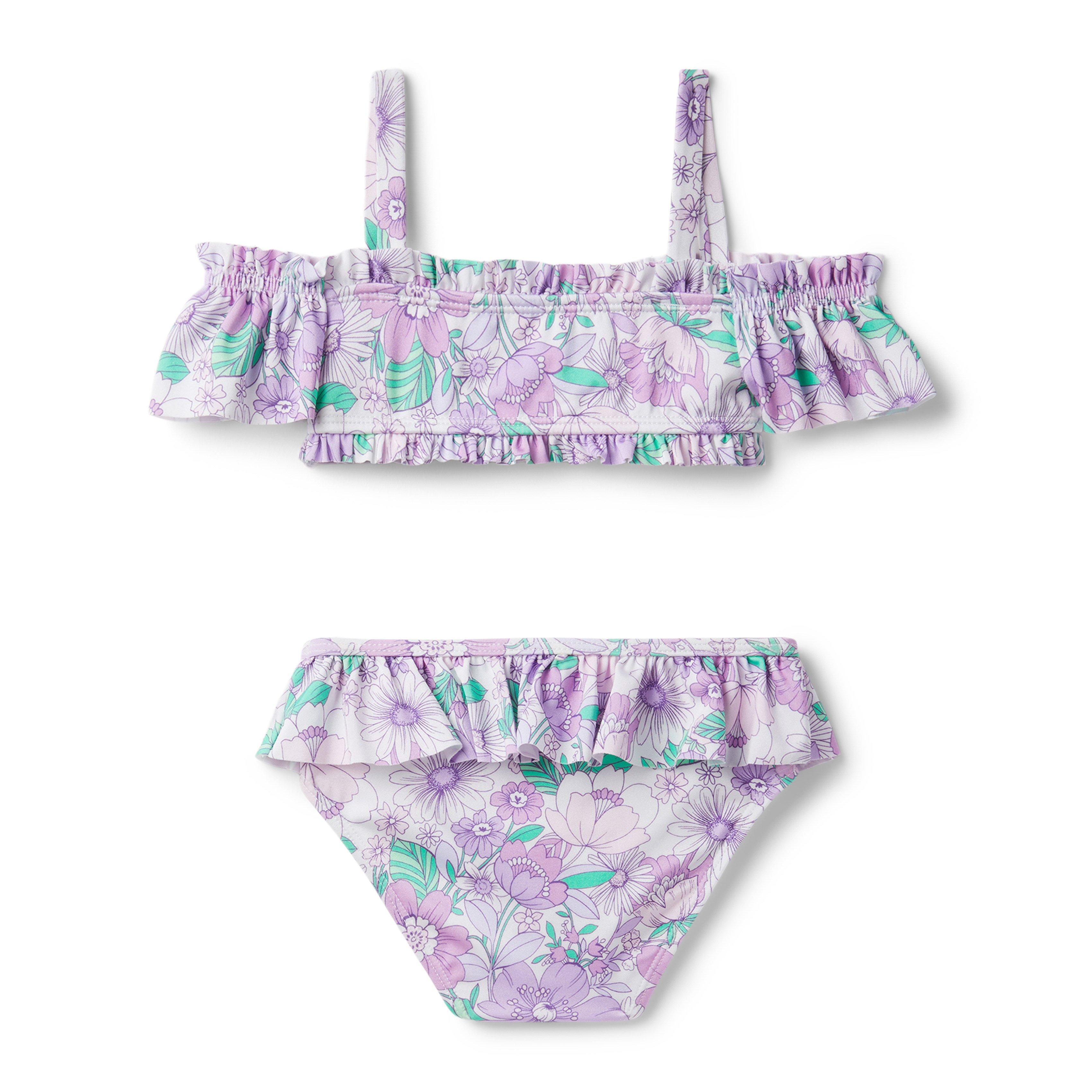 Floral Smocked Cold Shoulder 2-Piece Swimsuit image number 1