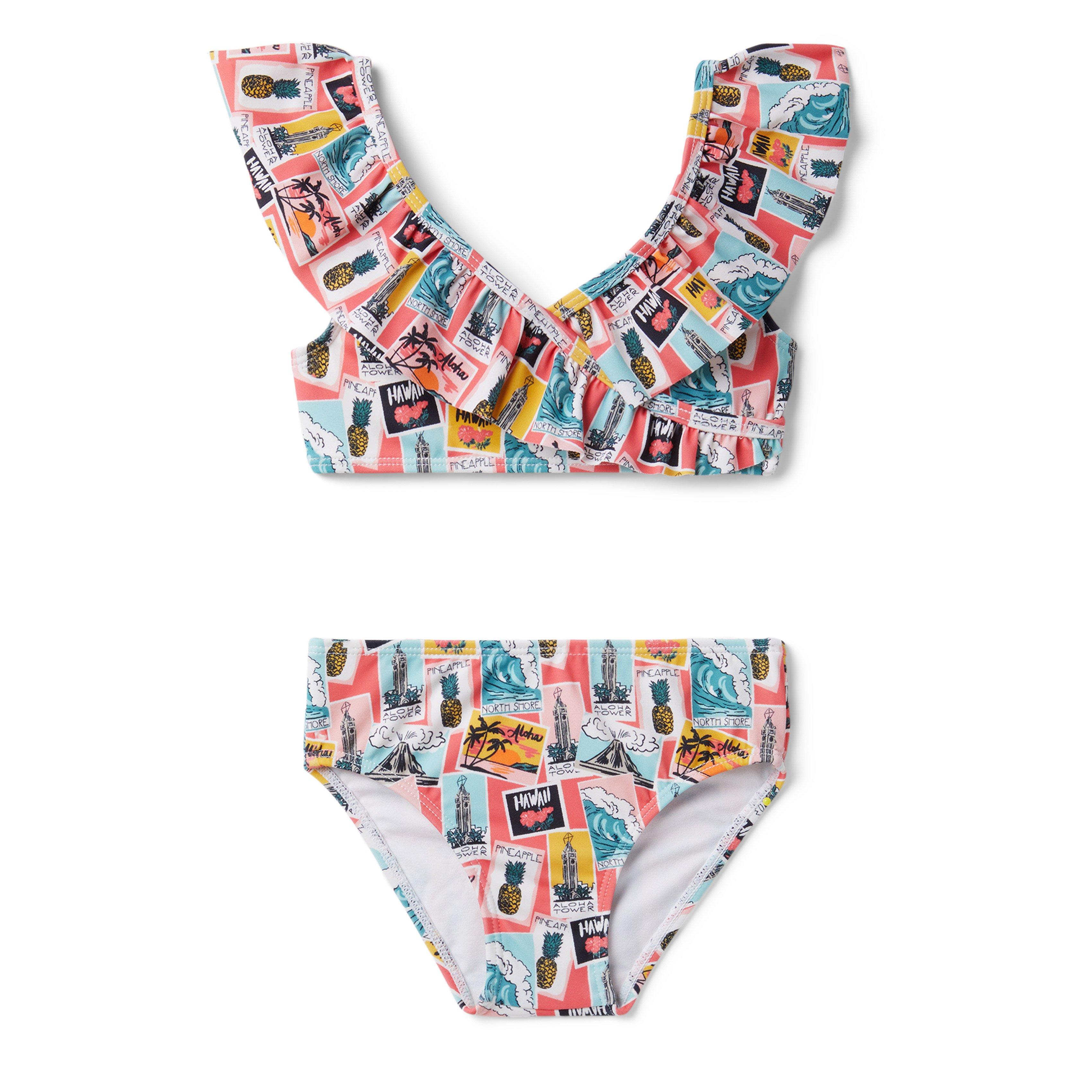 Postcard Ruffle Swimsuit image number 0