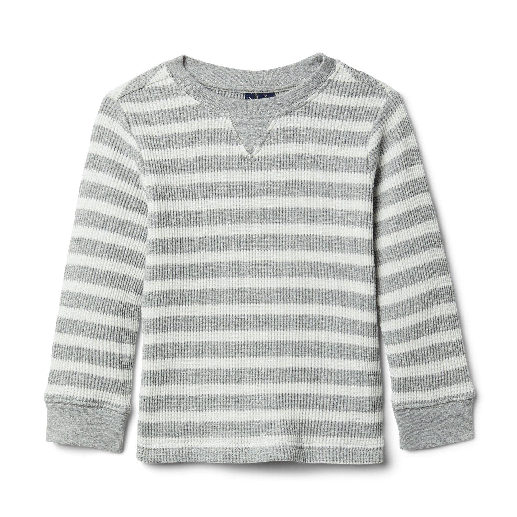 Striped Waffle Crewneck Shirt image number 0