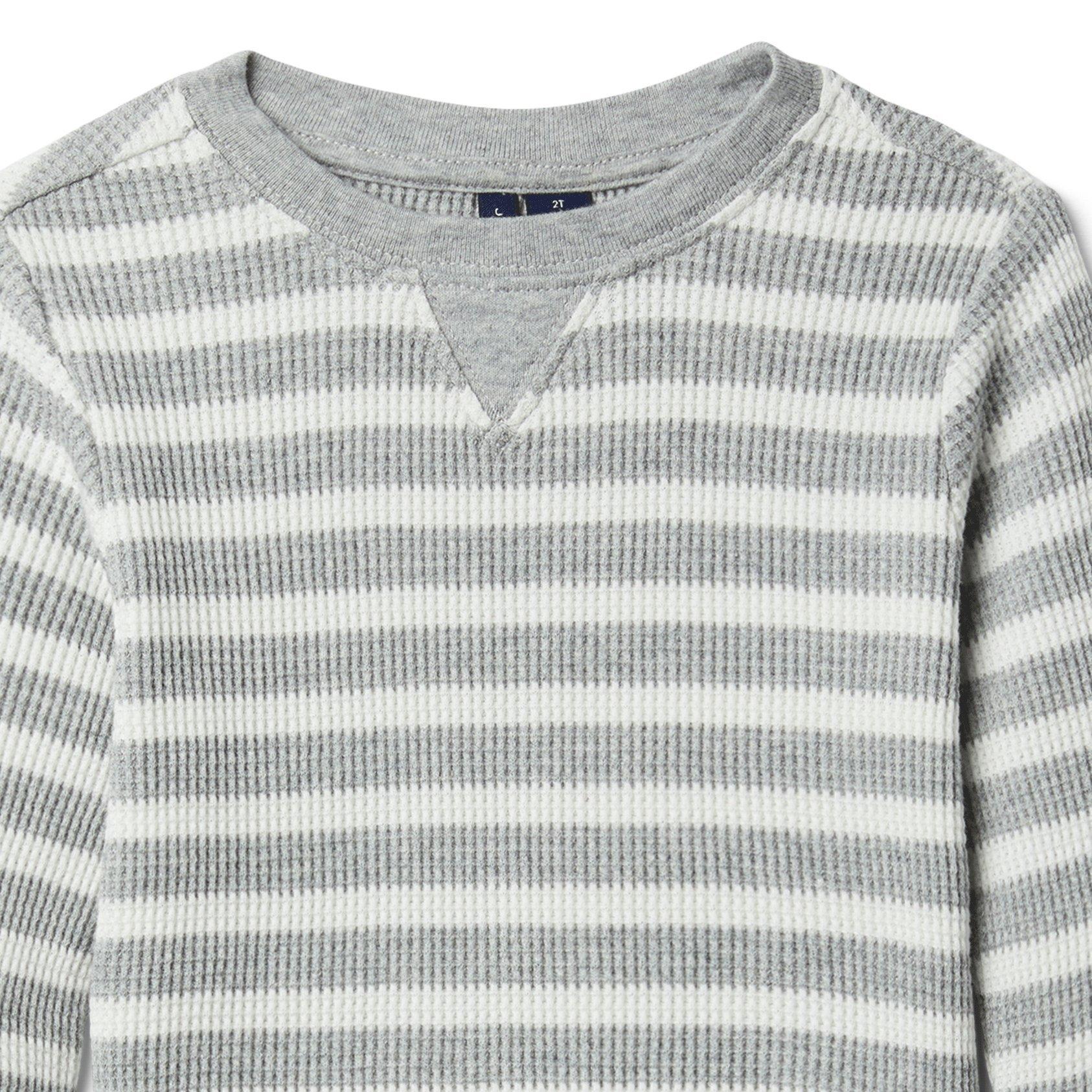 Striped Waffle Crewneck Shirt image number 1