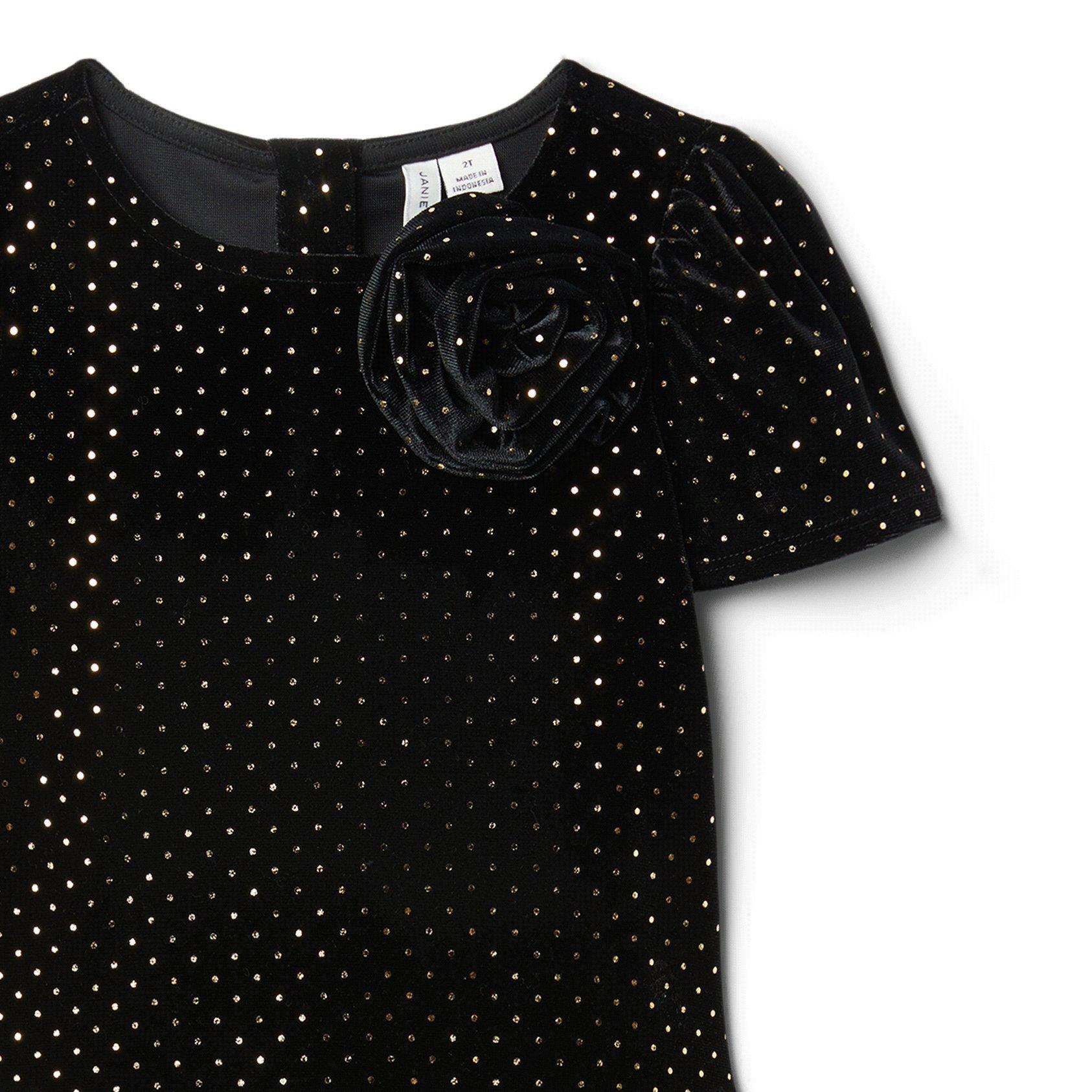 Metallic Dot Velvet Dress image number 1
