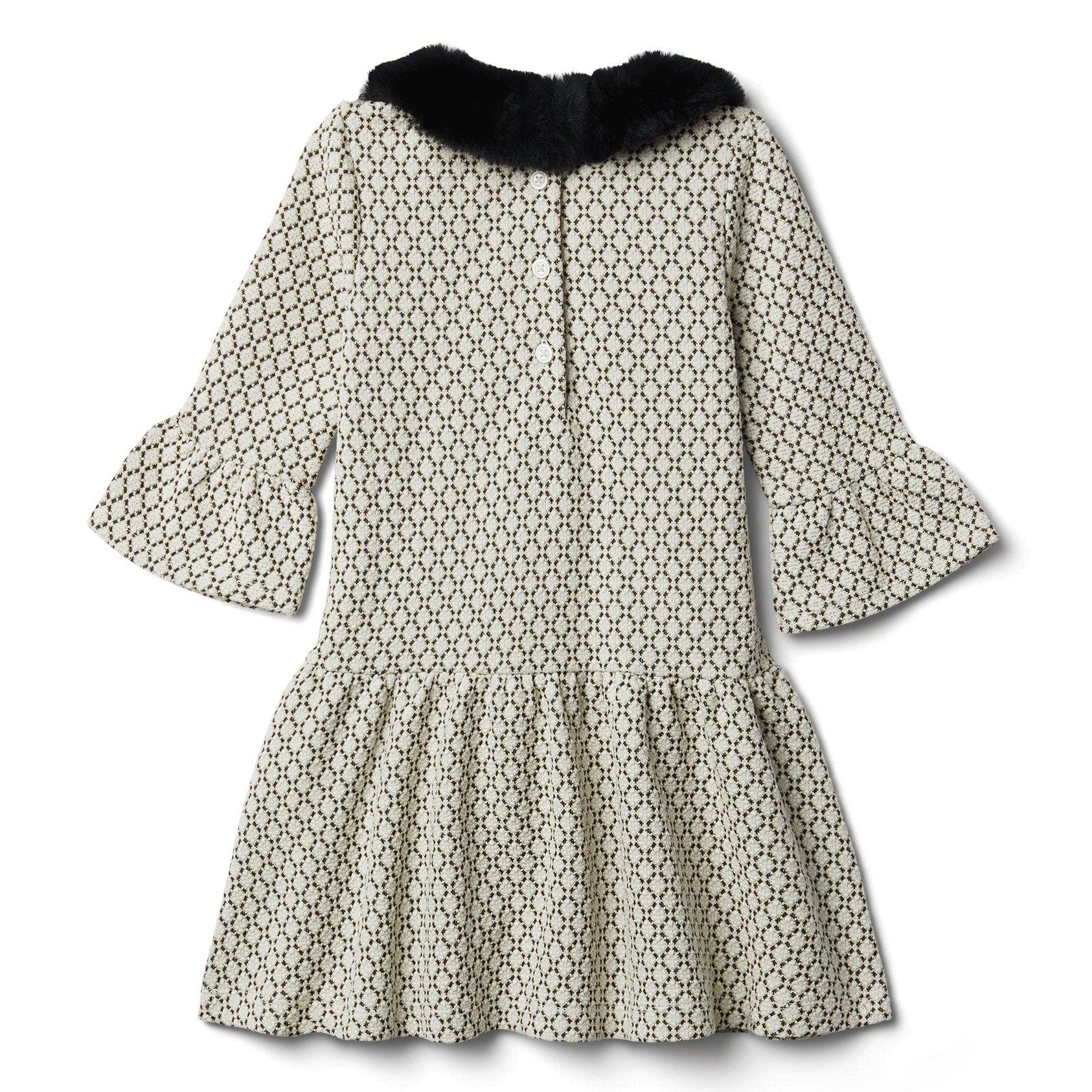 Metallic Weave Faux Fur Collar Dress image number 1