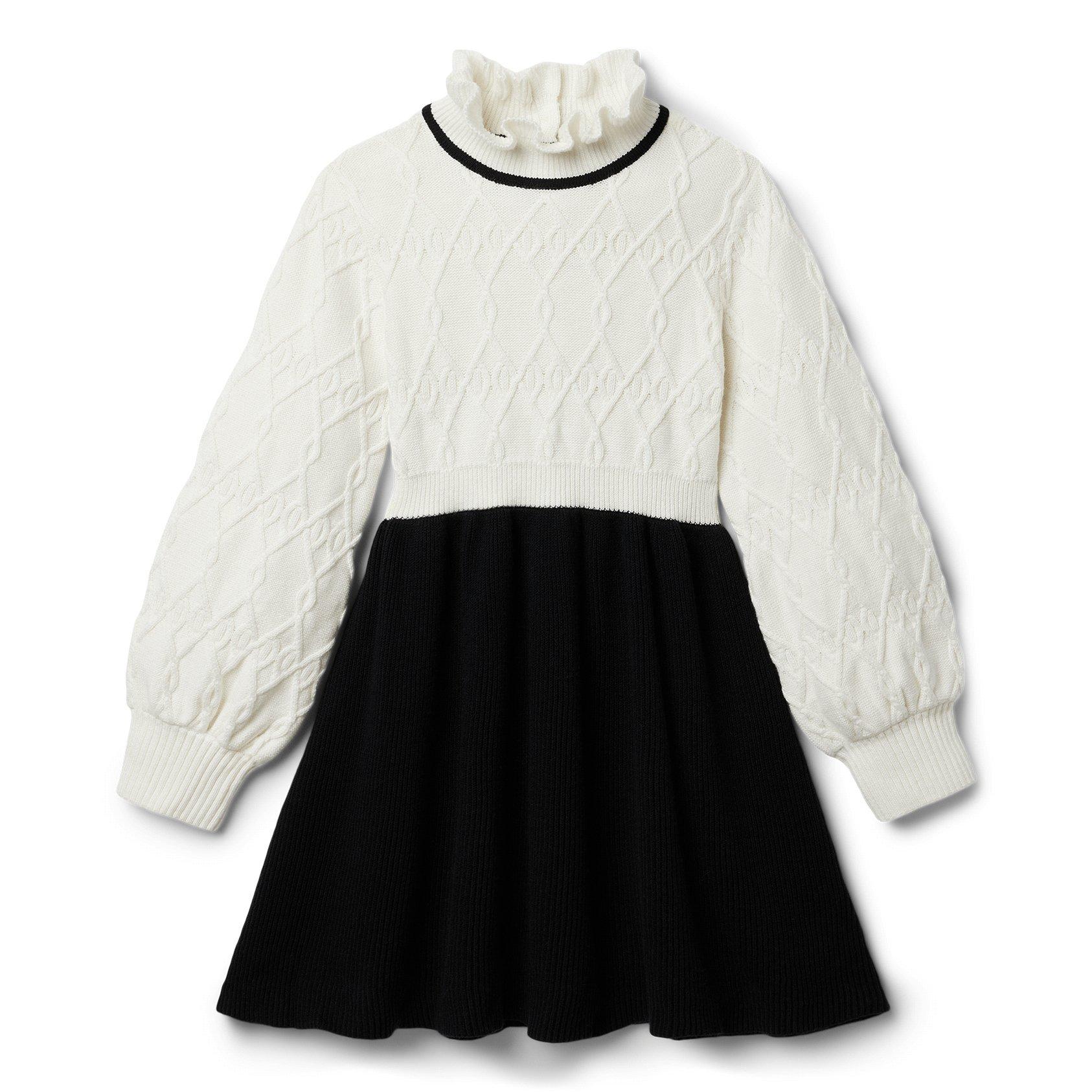 Contrast Textured Sweater Dress