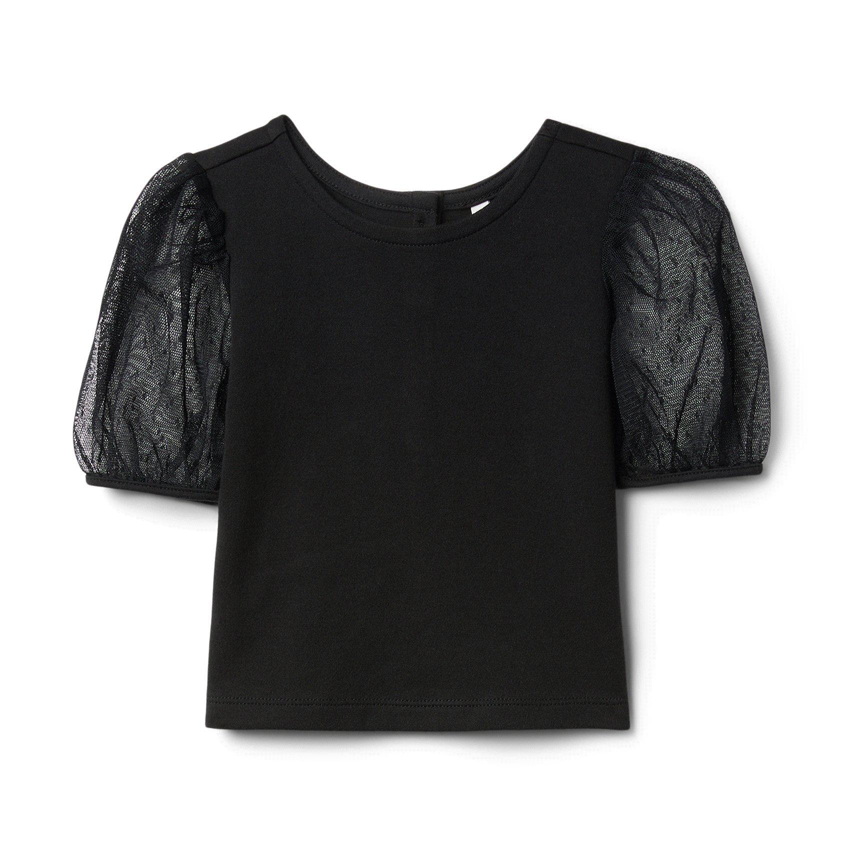 Dot Tulle Puff Sleeve Top image number 0