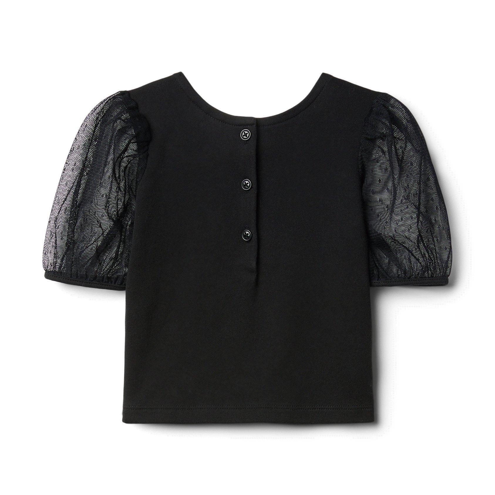 Dot Tulle Puff Sleeve Top image number 1
