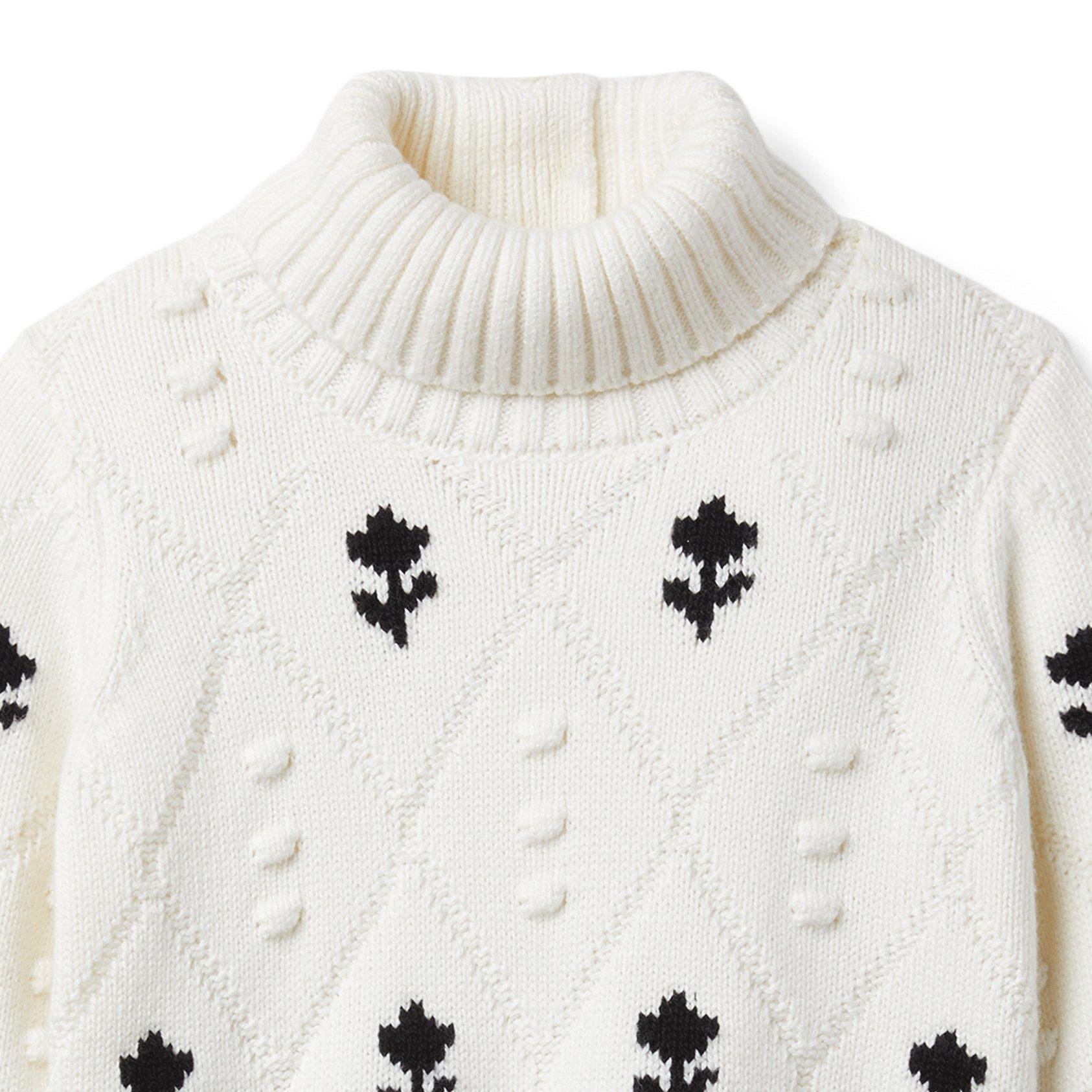 Flower Textured Turtleneck image number 2