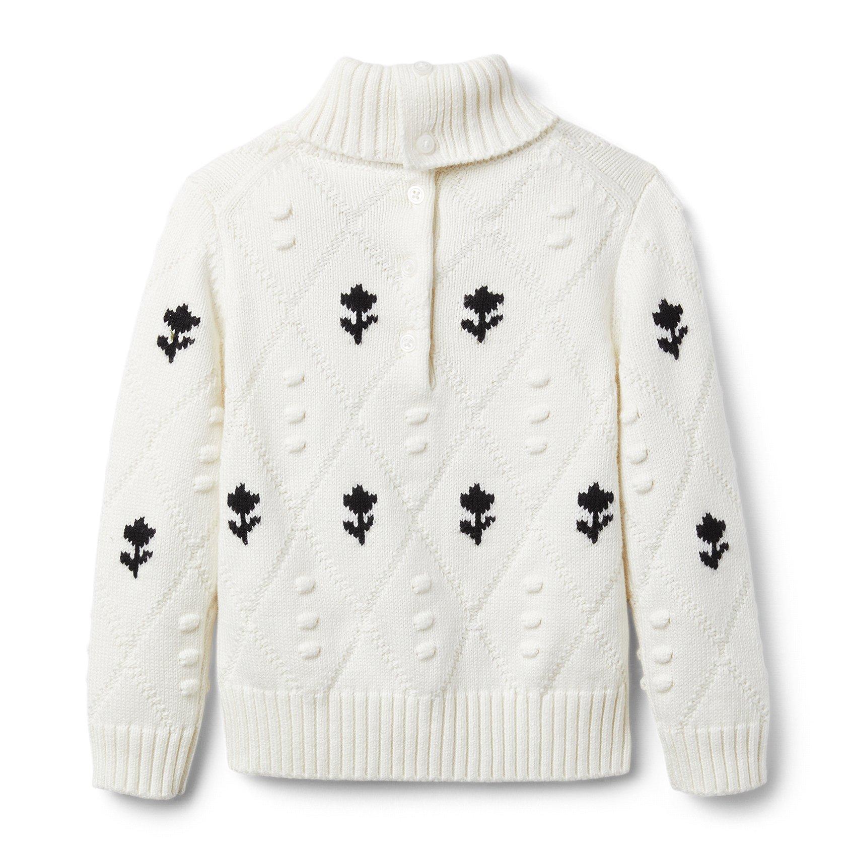 Flower Textured Turtleneck image number 3