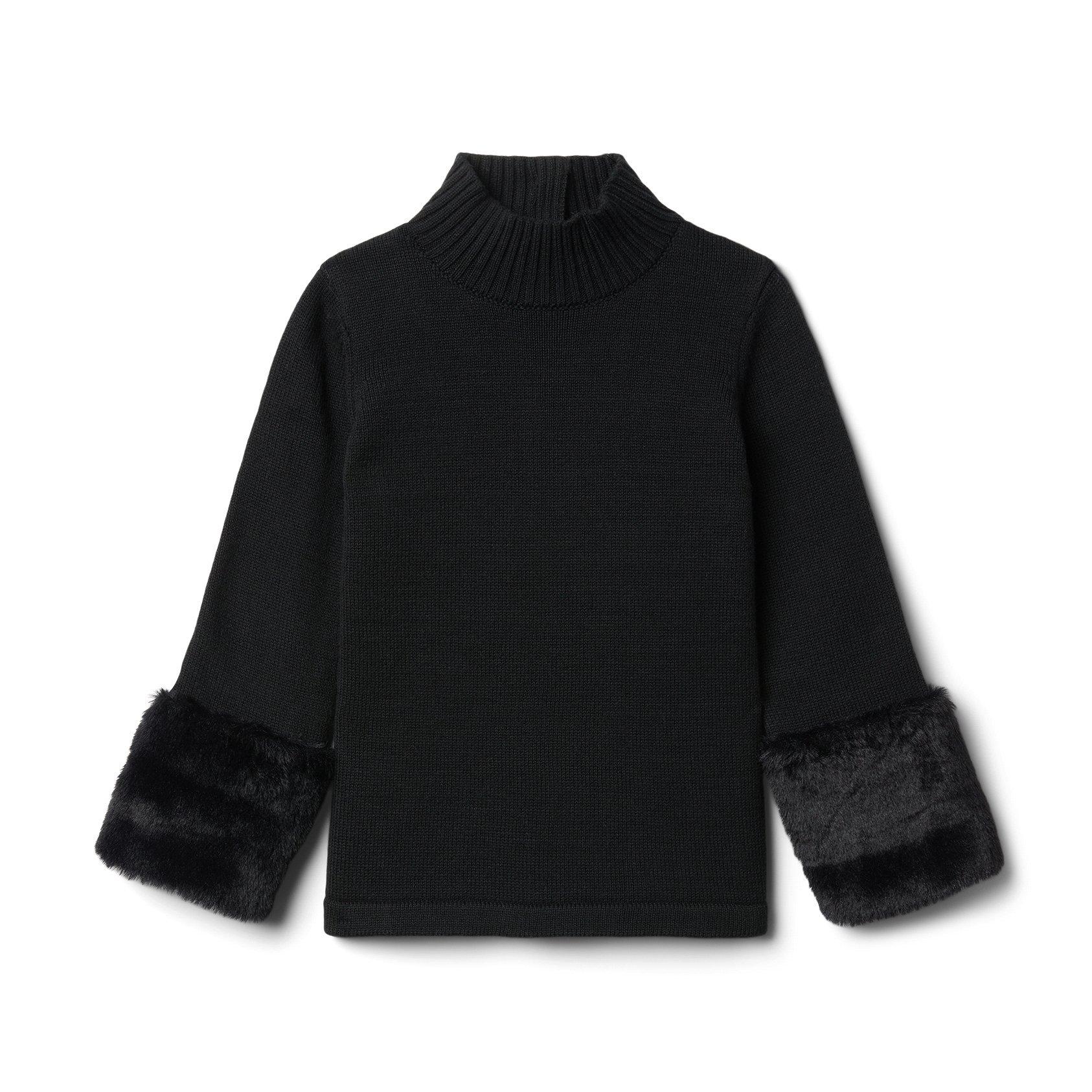 Black sweater hotsell with fur