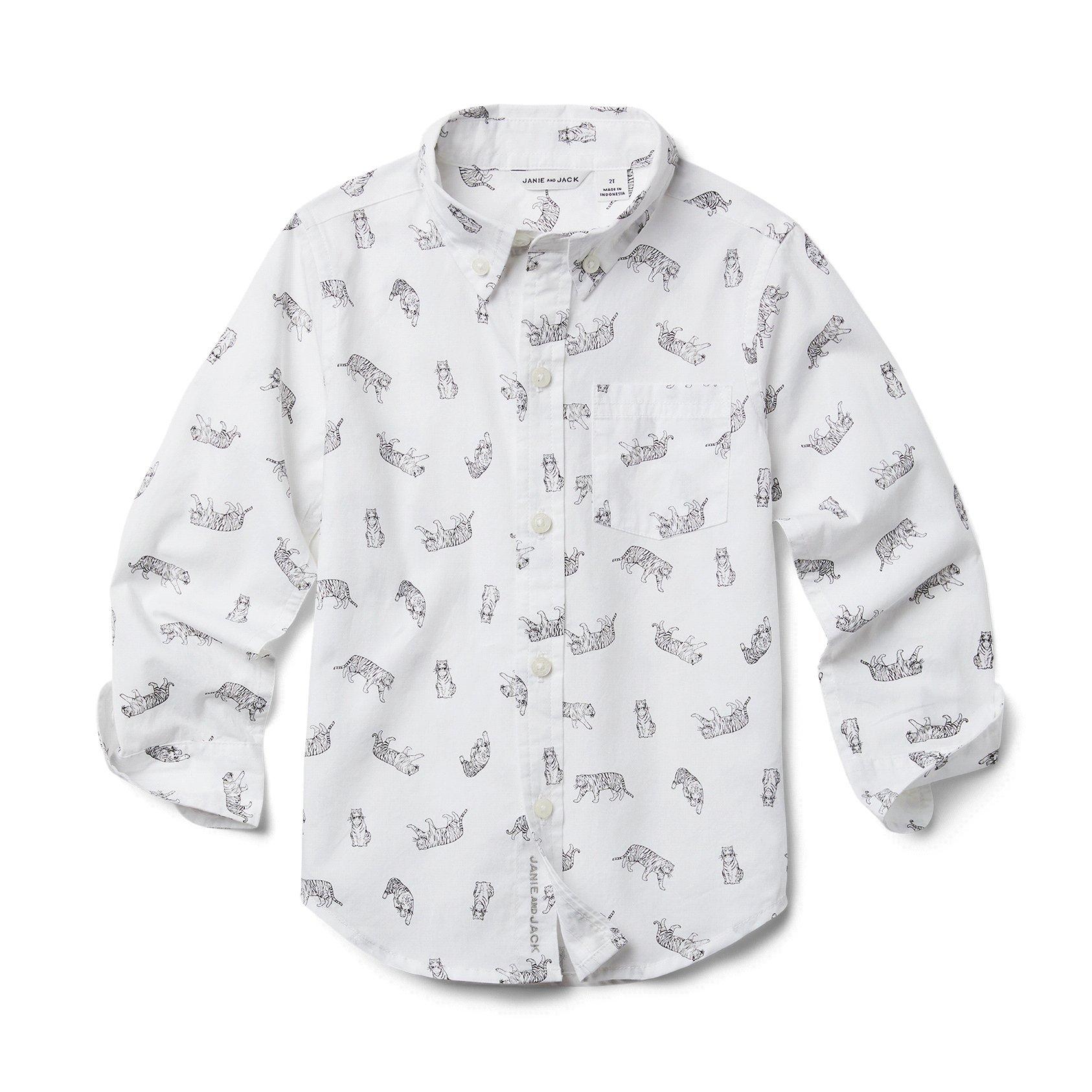 Tiger Print Poplin Shirt image number 0