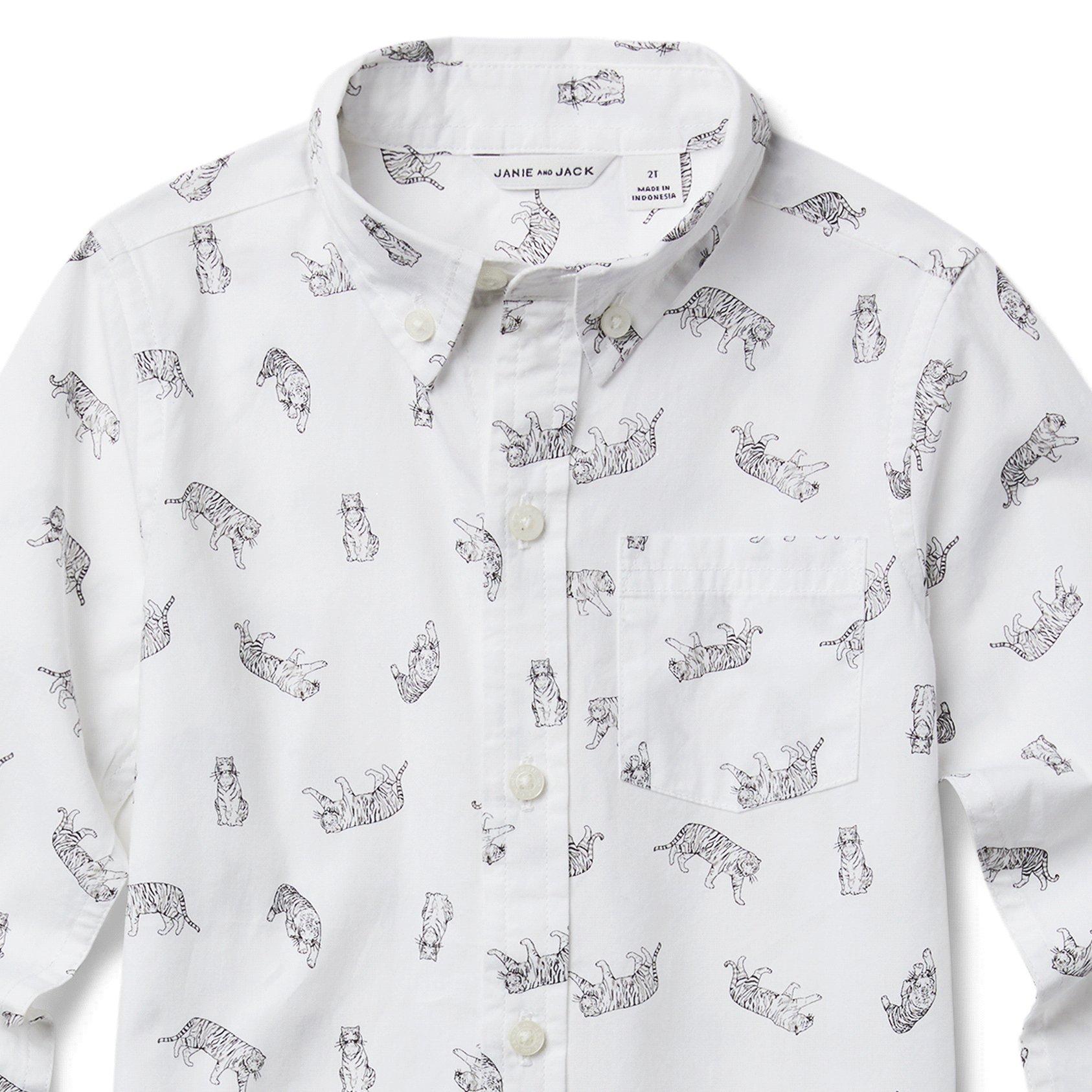 Tiger Print Poplin Shirt image number 4