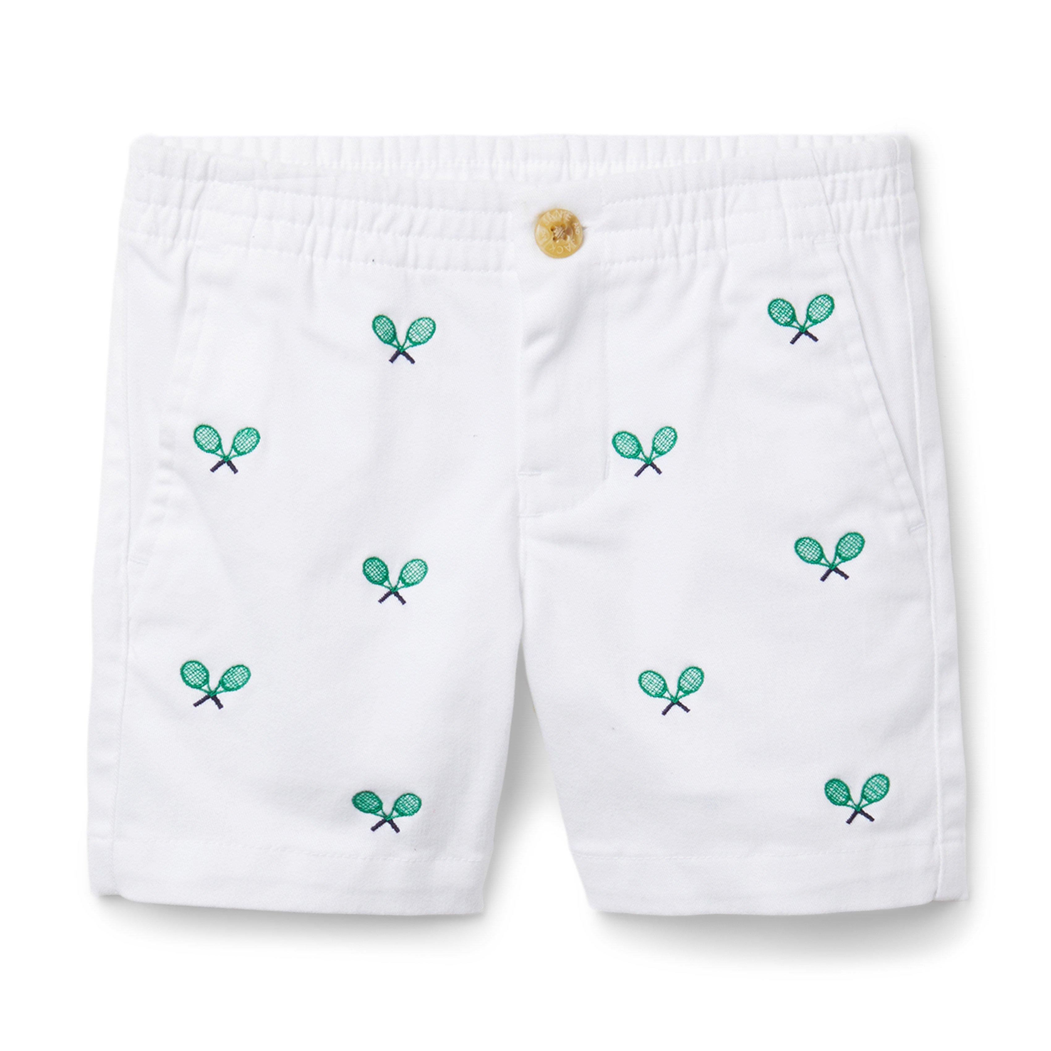 Embroidered Twill Tennis Short