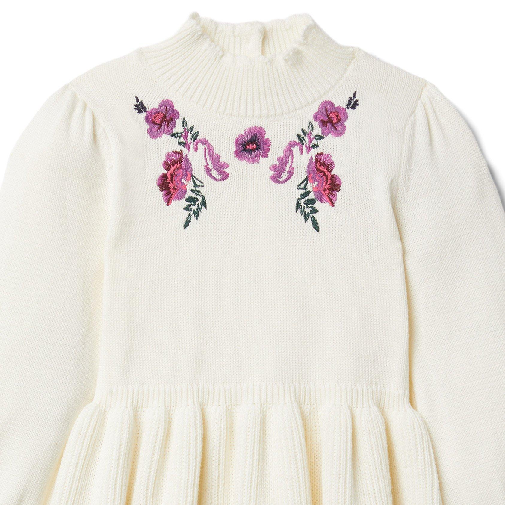 Floral Embroidered Sweater Dress image number 2