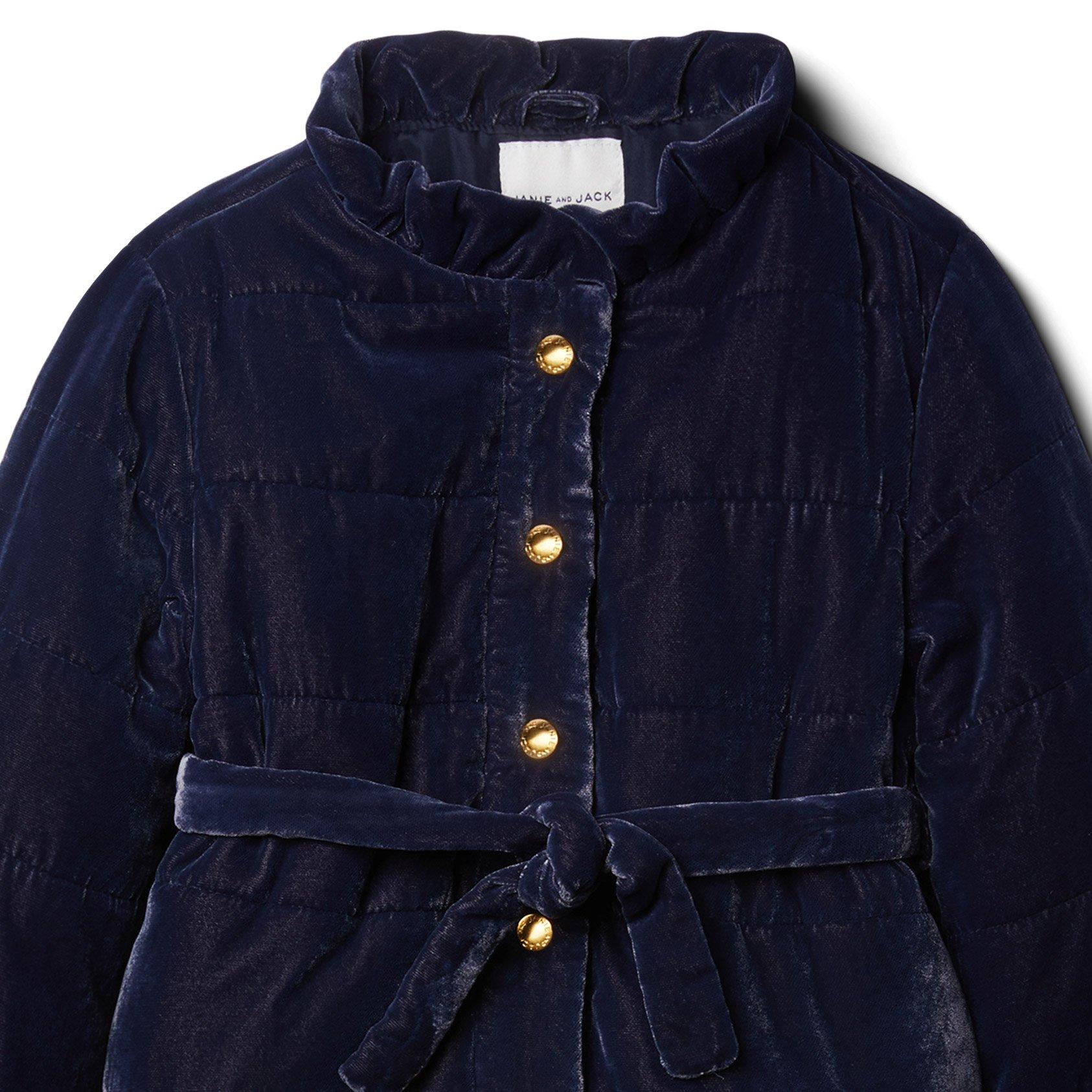 Belted Velvet Puffer Coat image number 2