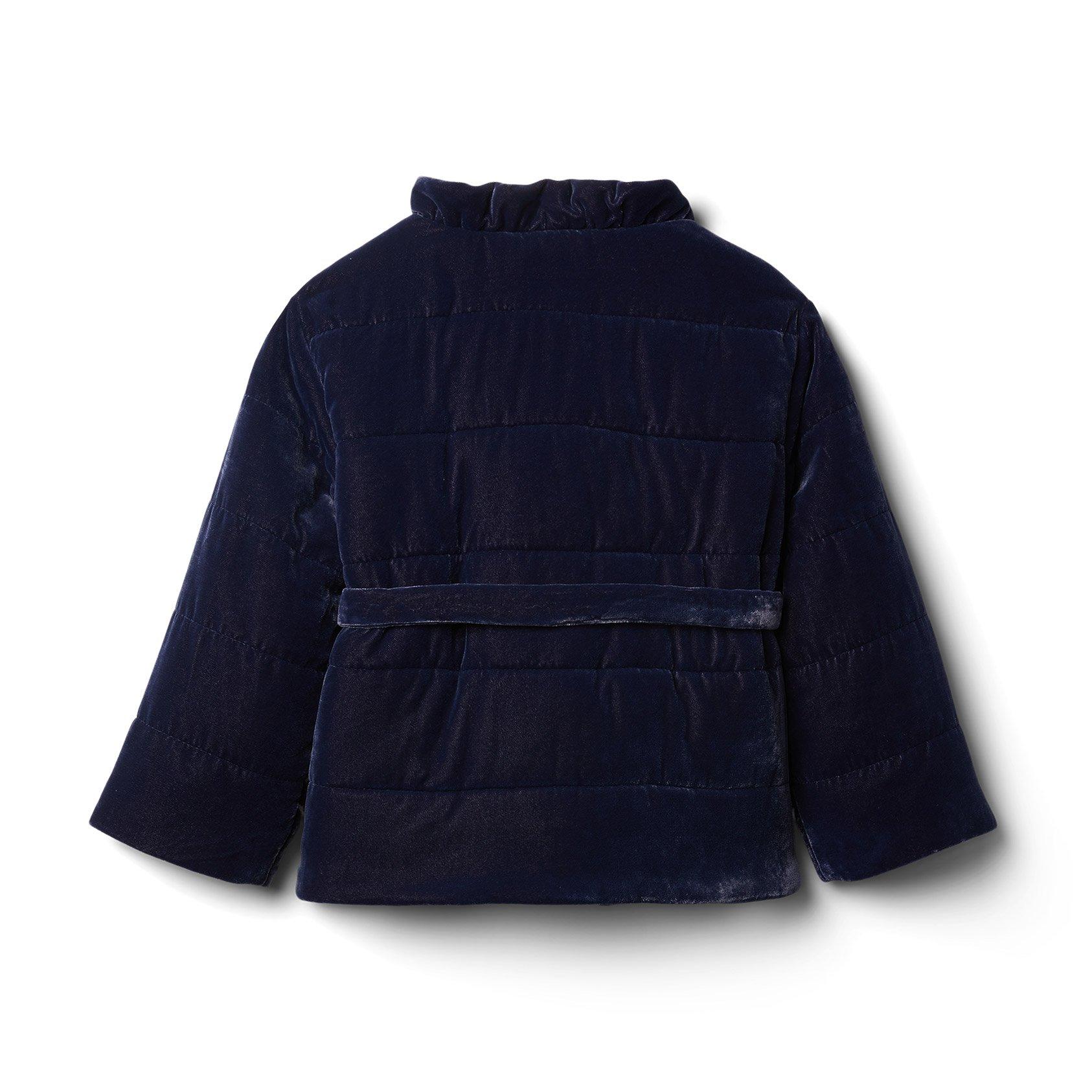 Belted Velvet Puffer Coat image number 1