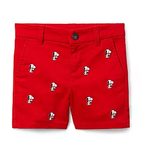 PEANUTS™ Snoopy Embroidered Twill Short