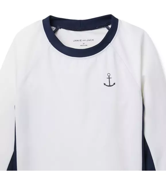 Colorblocked Anchor Rash Guard image number 2