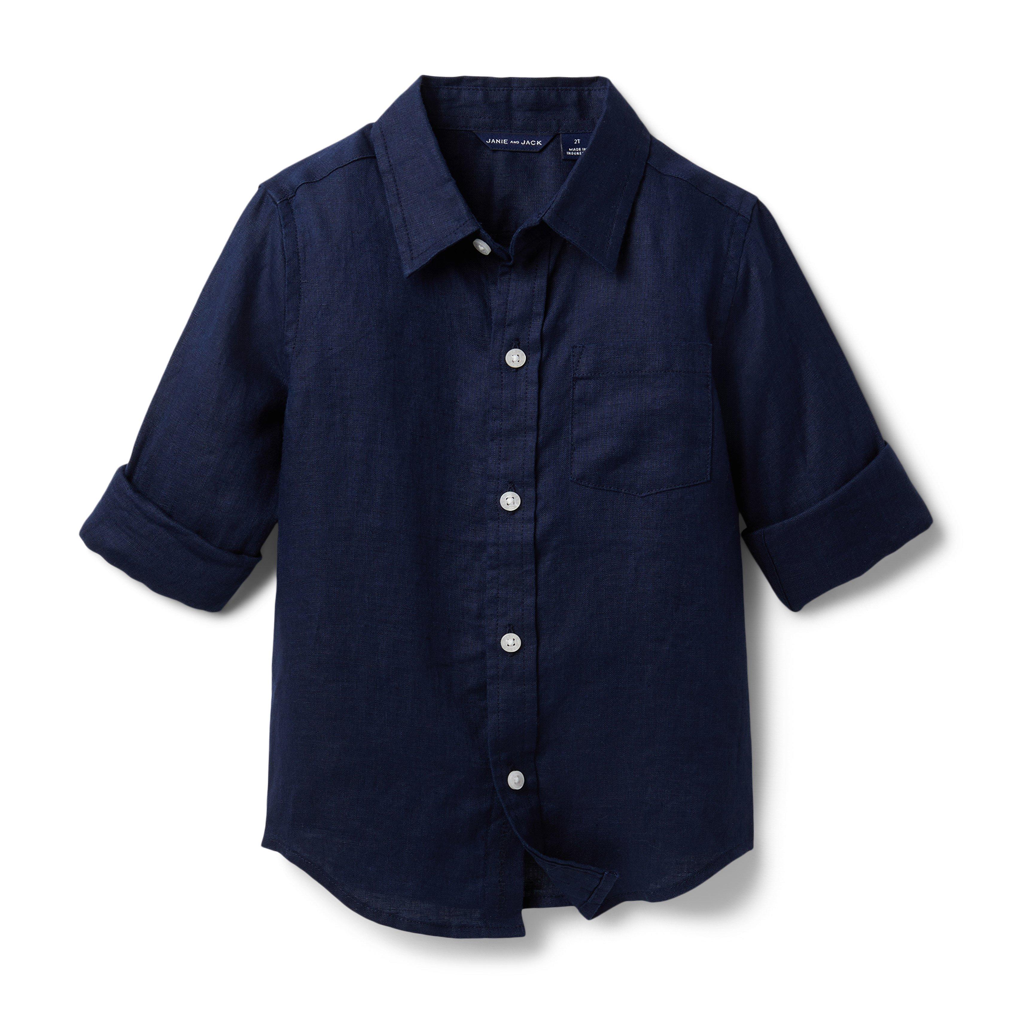 Linen Roll-Cuff Shirt