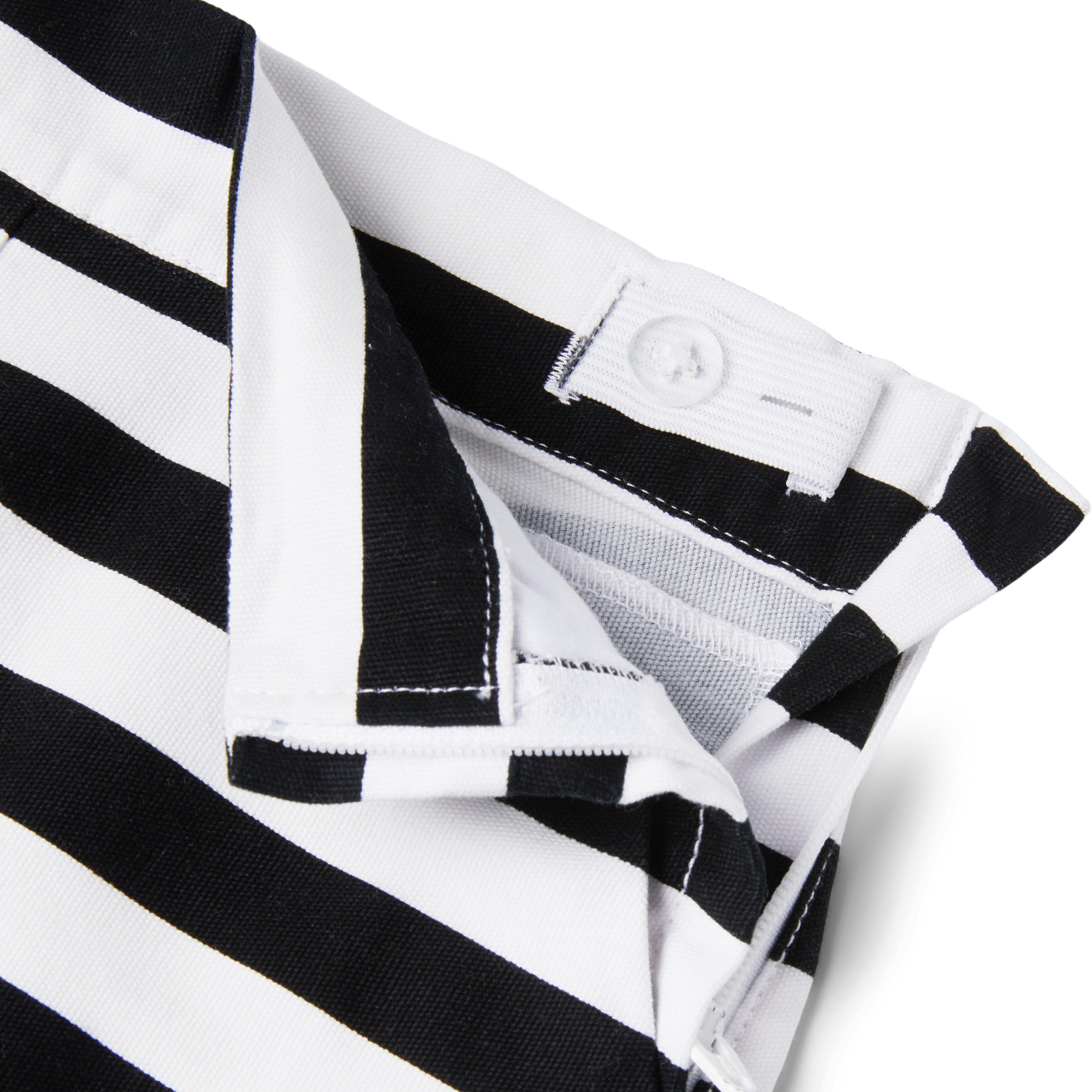 Striped Ruffle Hem Short image number 1