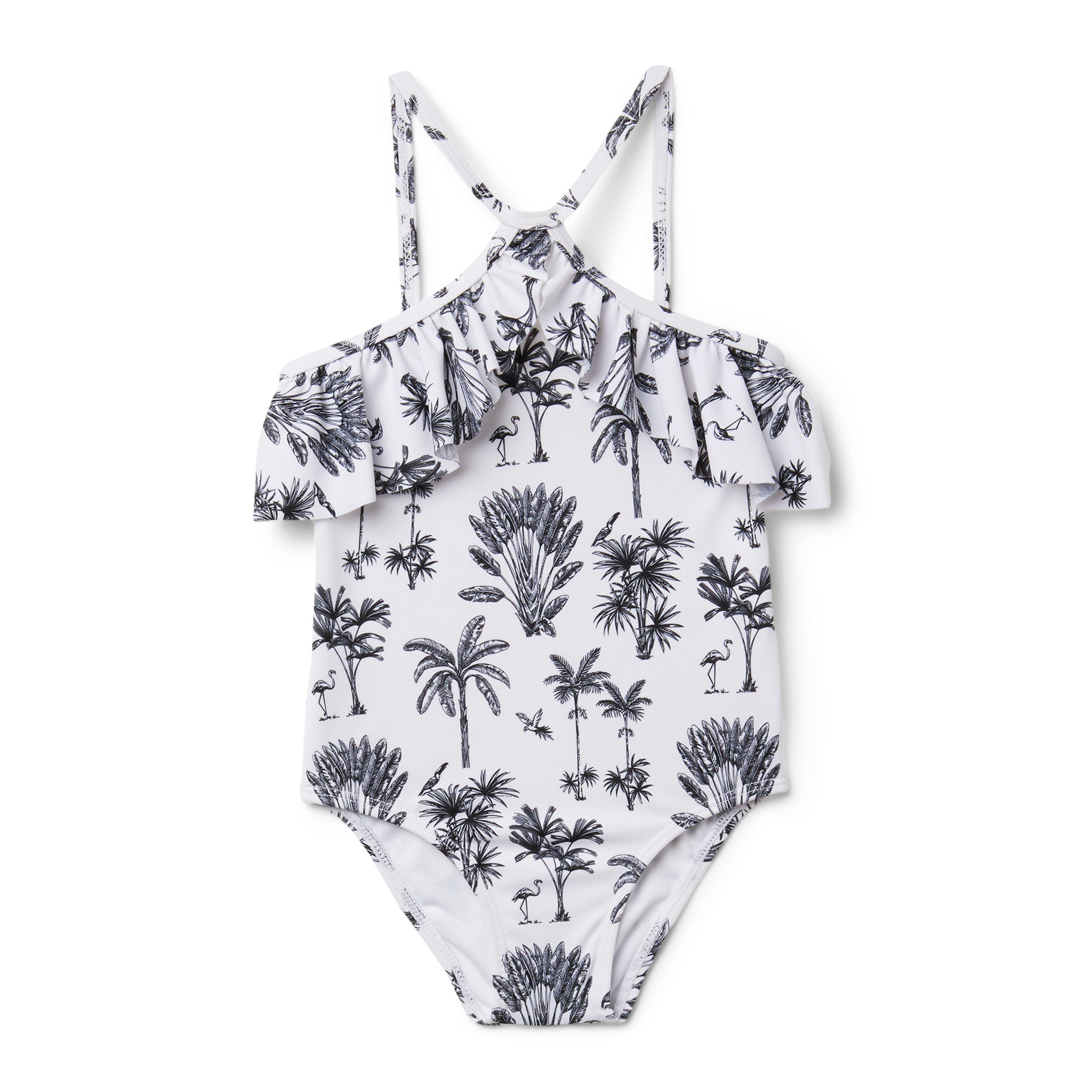 Palm Toile Ruffle Swimsuit image number 0