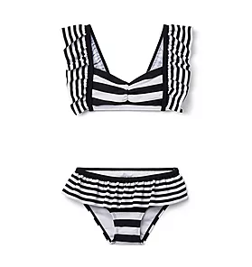 Striped Ruffle 2-Piece Swimsuit