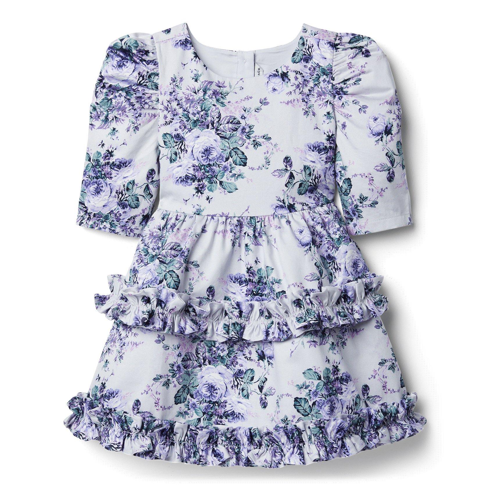 Floral Puff Sleeve Ruffle Dress image number 0