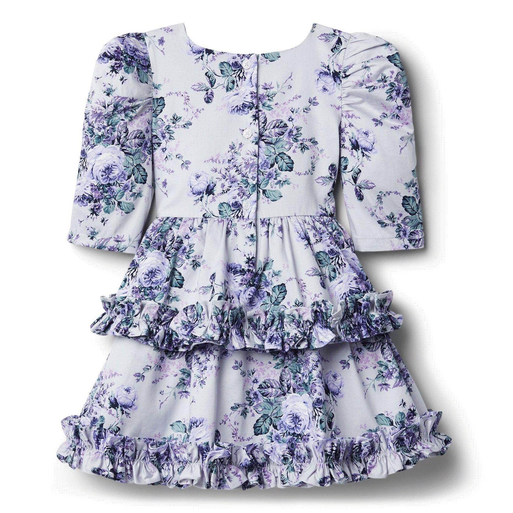 Floral Puff Sleeve Ruffle Dress image number 1