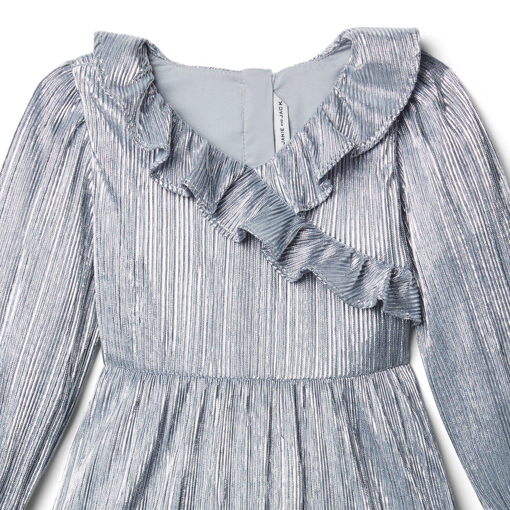 Metallic Plisse Ruffle Dress image number 2