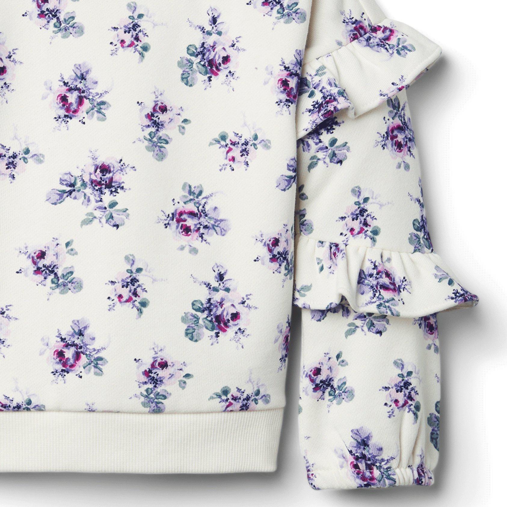 Floral Ruffle Sleeve Sweatshirt image number 2