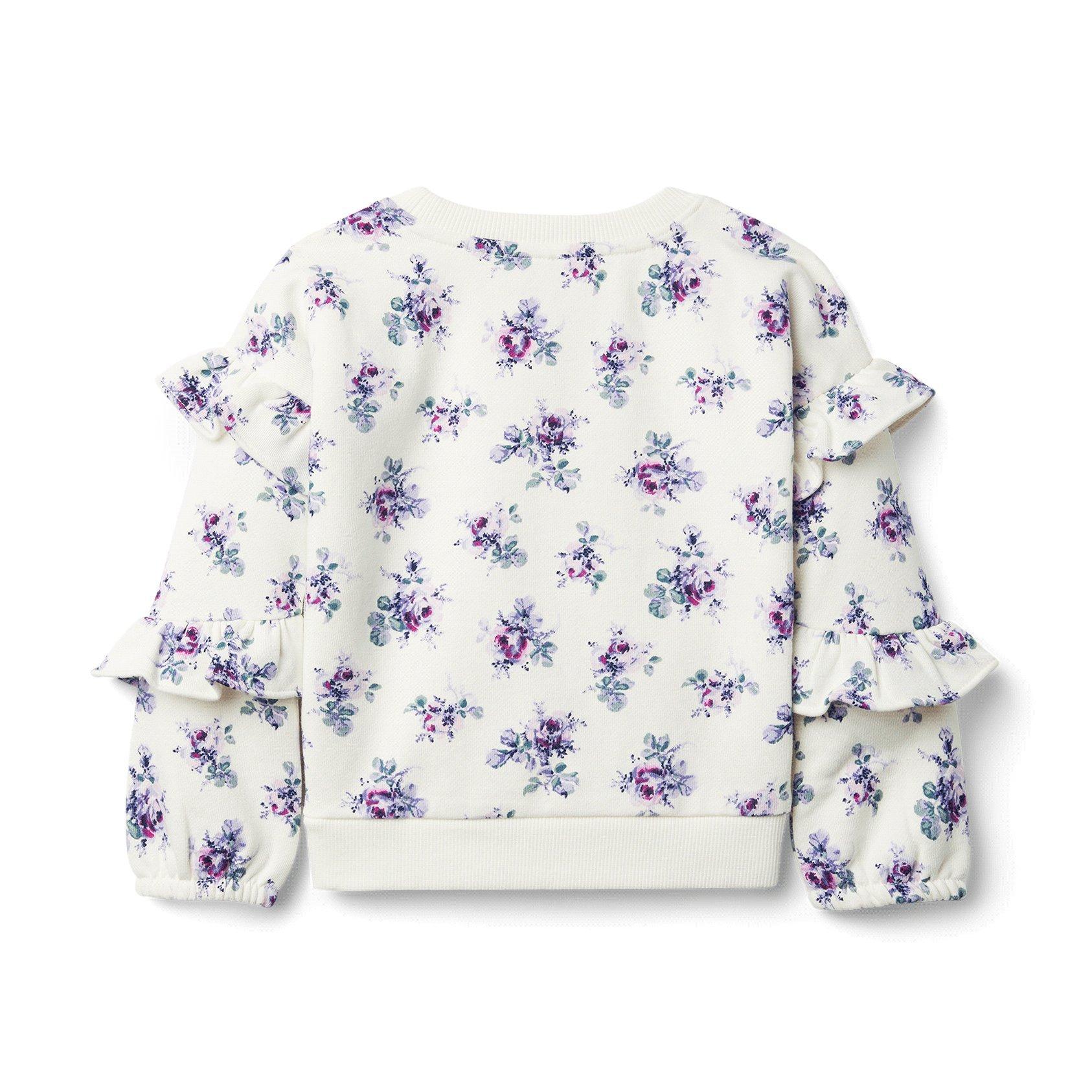 Floral Ruffle Sleeve Sweatshirt image number 1