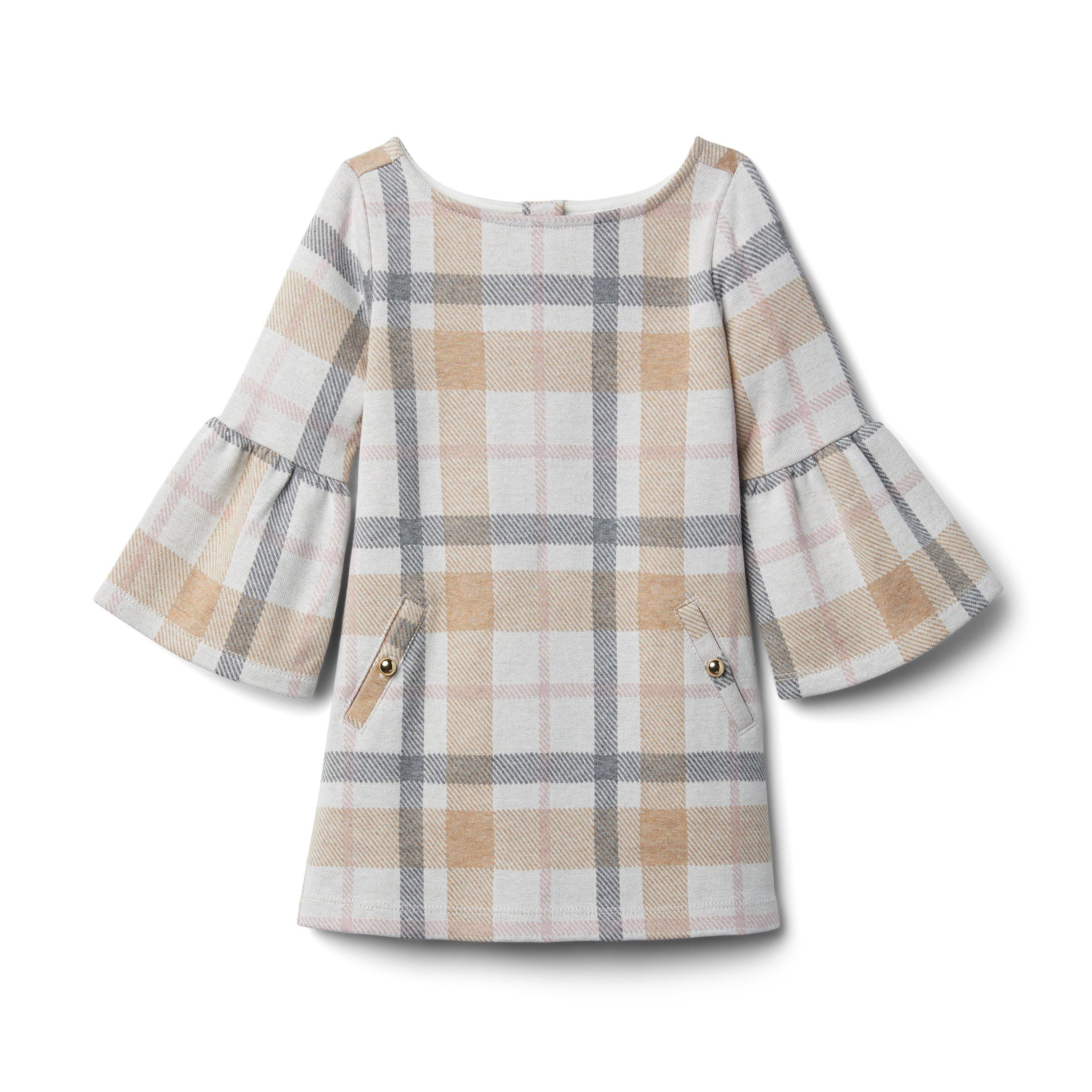 Plaid Jacquard Bell Cuff Dress image number 0