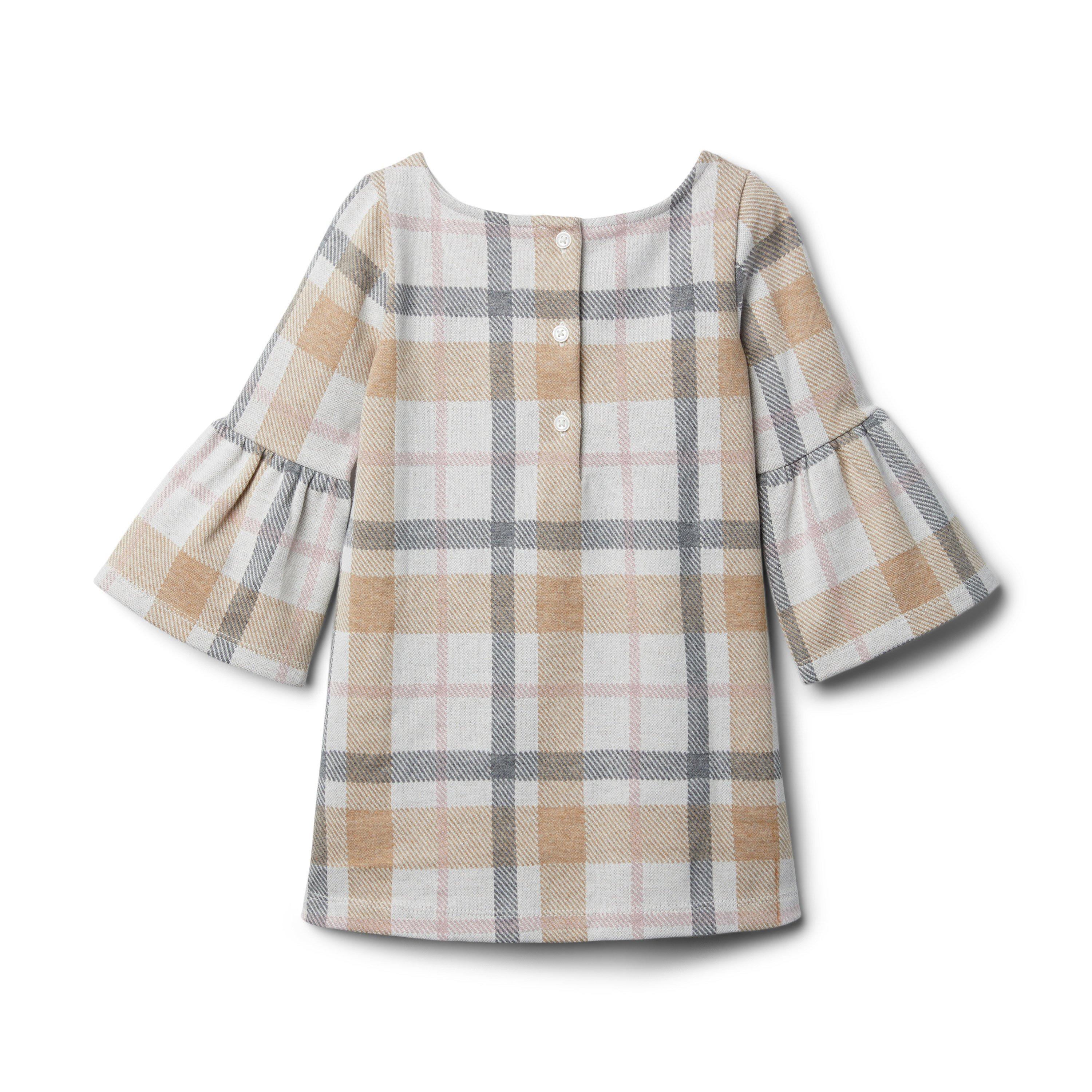 Plaid Jacquard Bell Cuff Dress image number 1
