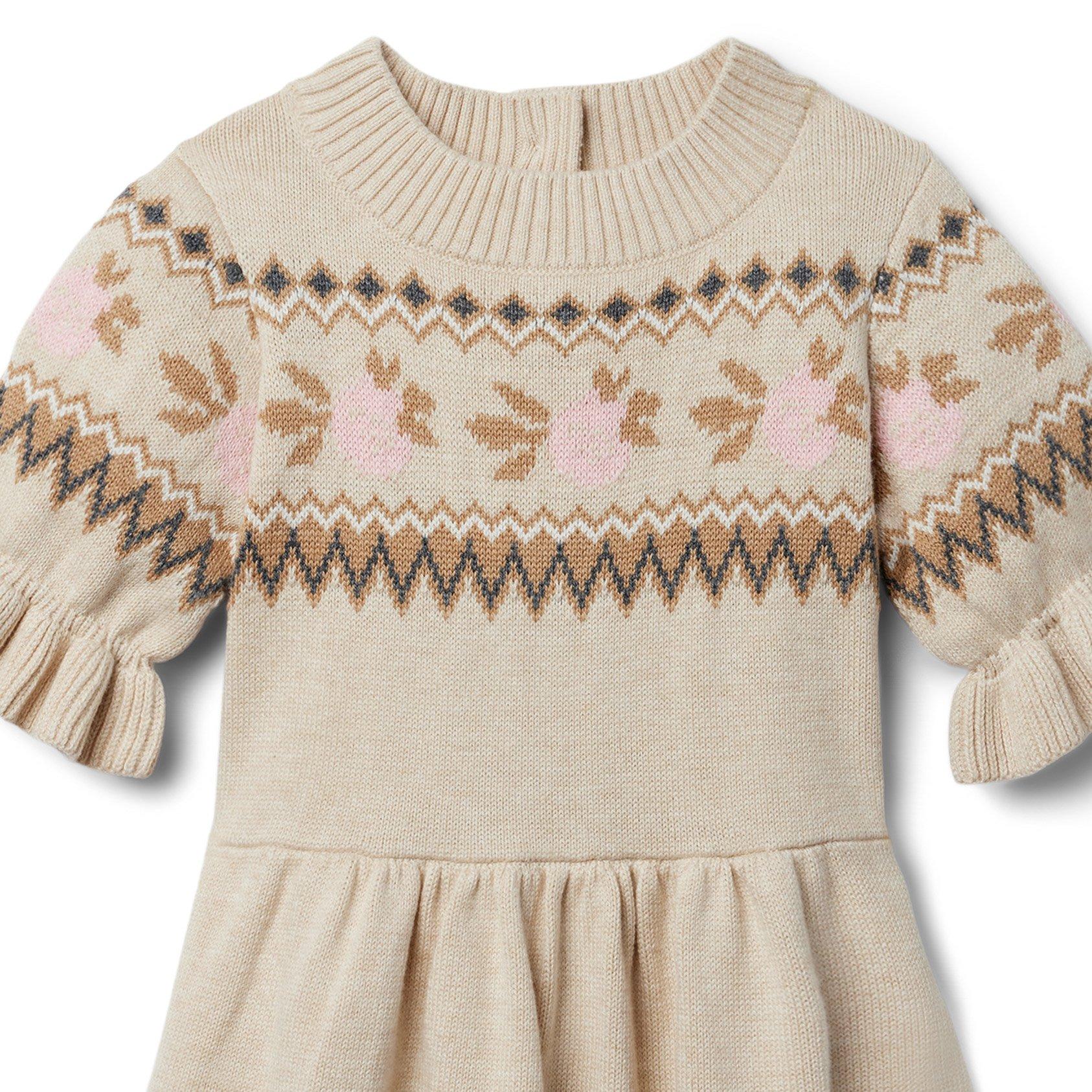Fair Isle Flowers Sweater Dress image number 2