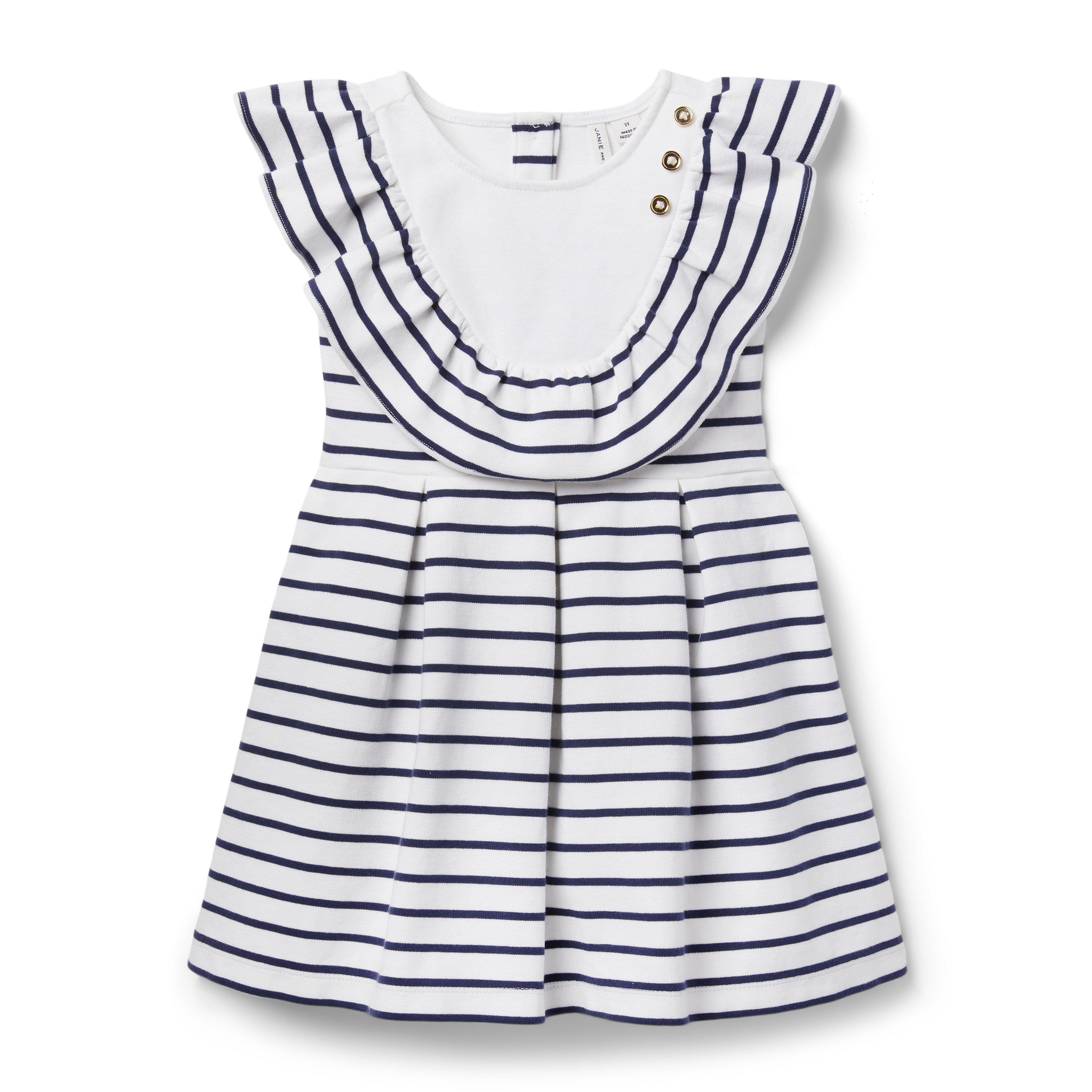 Striped Ruffle Ponte Dress image number 0