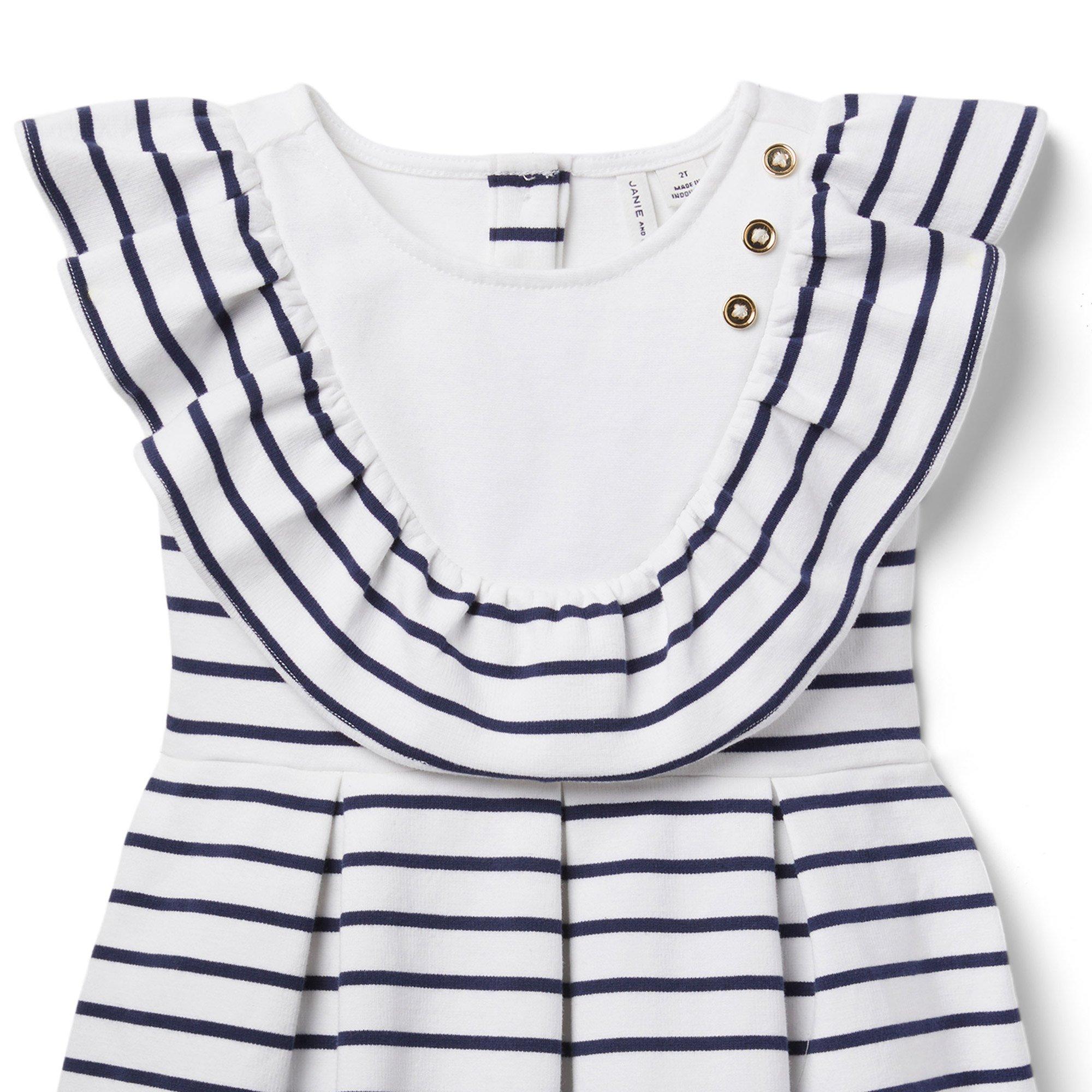 Striped Ruffle Ponte Dress image number 2