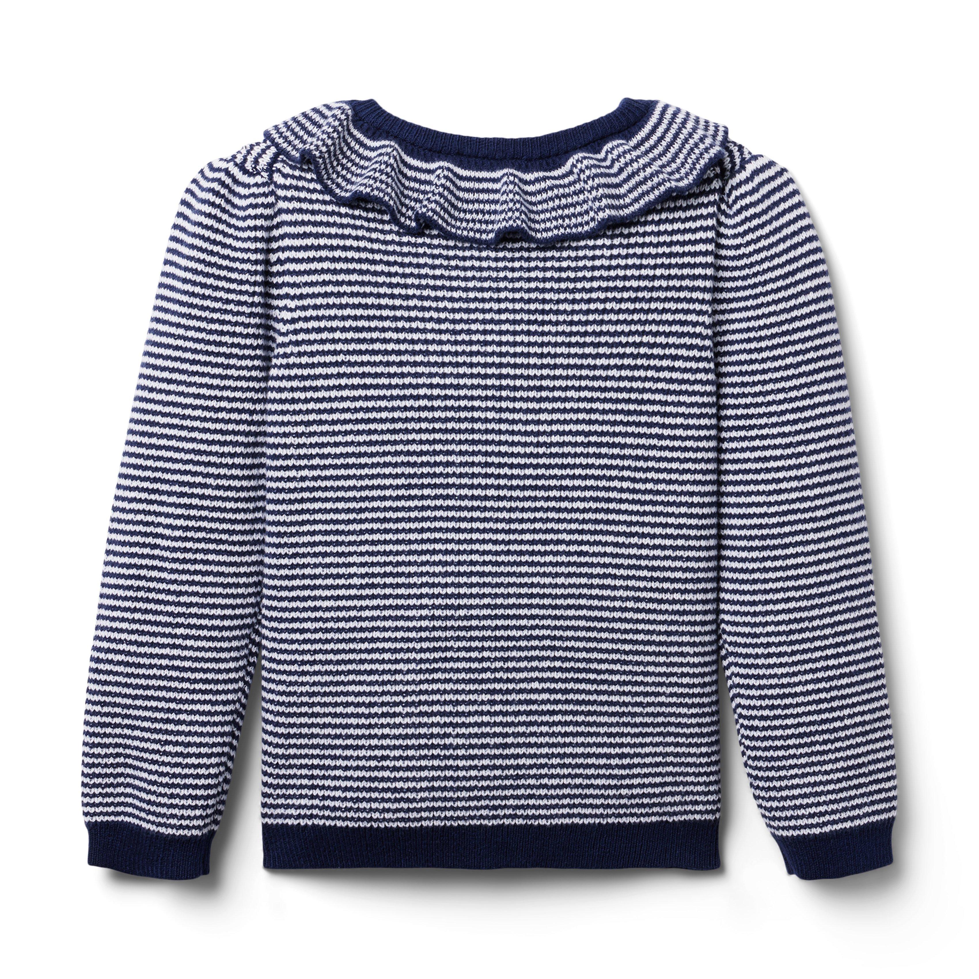 Striped Ruffle Collar Cardigan image number 2