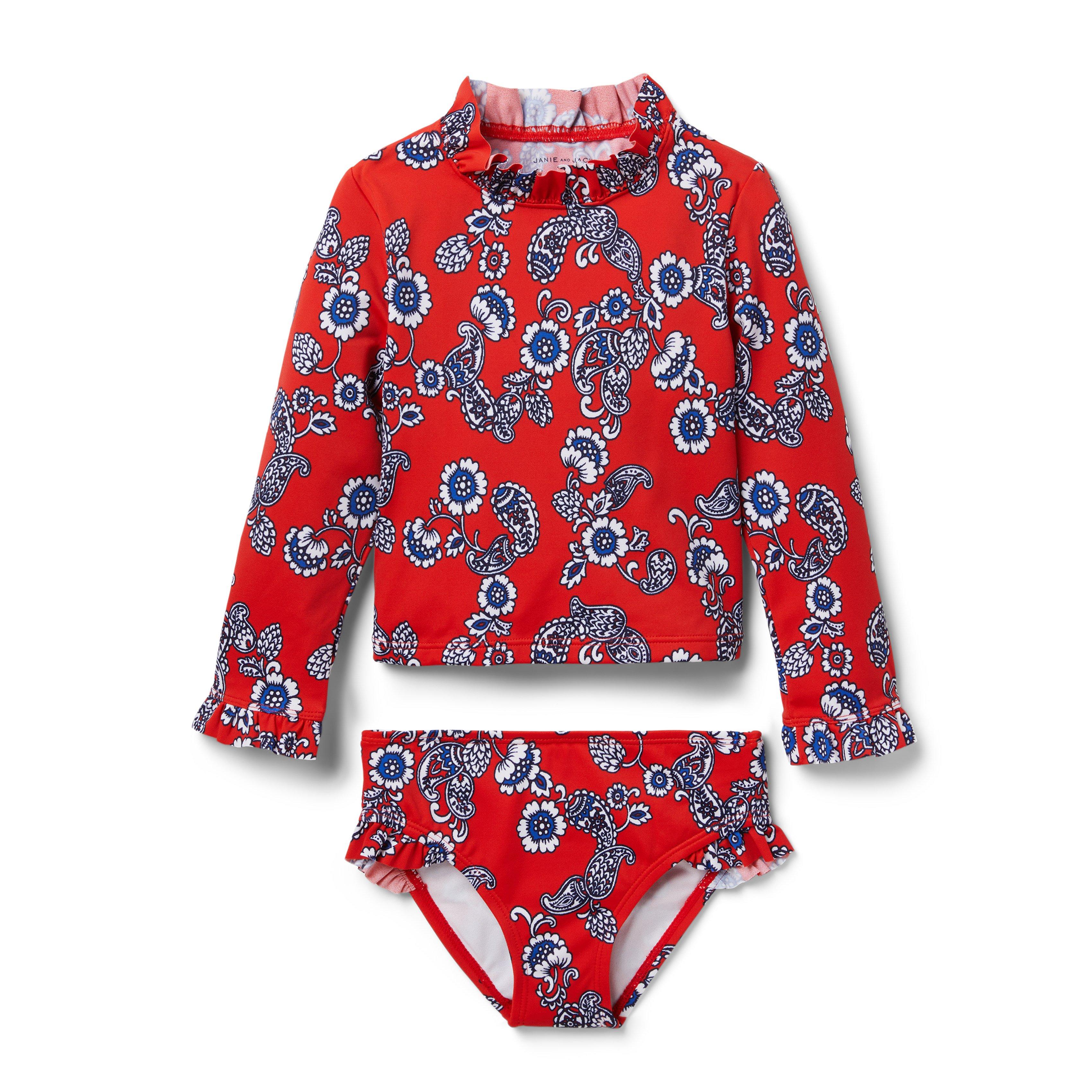 Paisley Floral Rash Guard Set image number 0