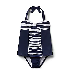 Striped Halter Swimsuit