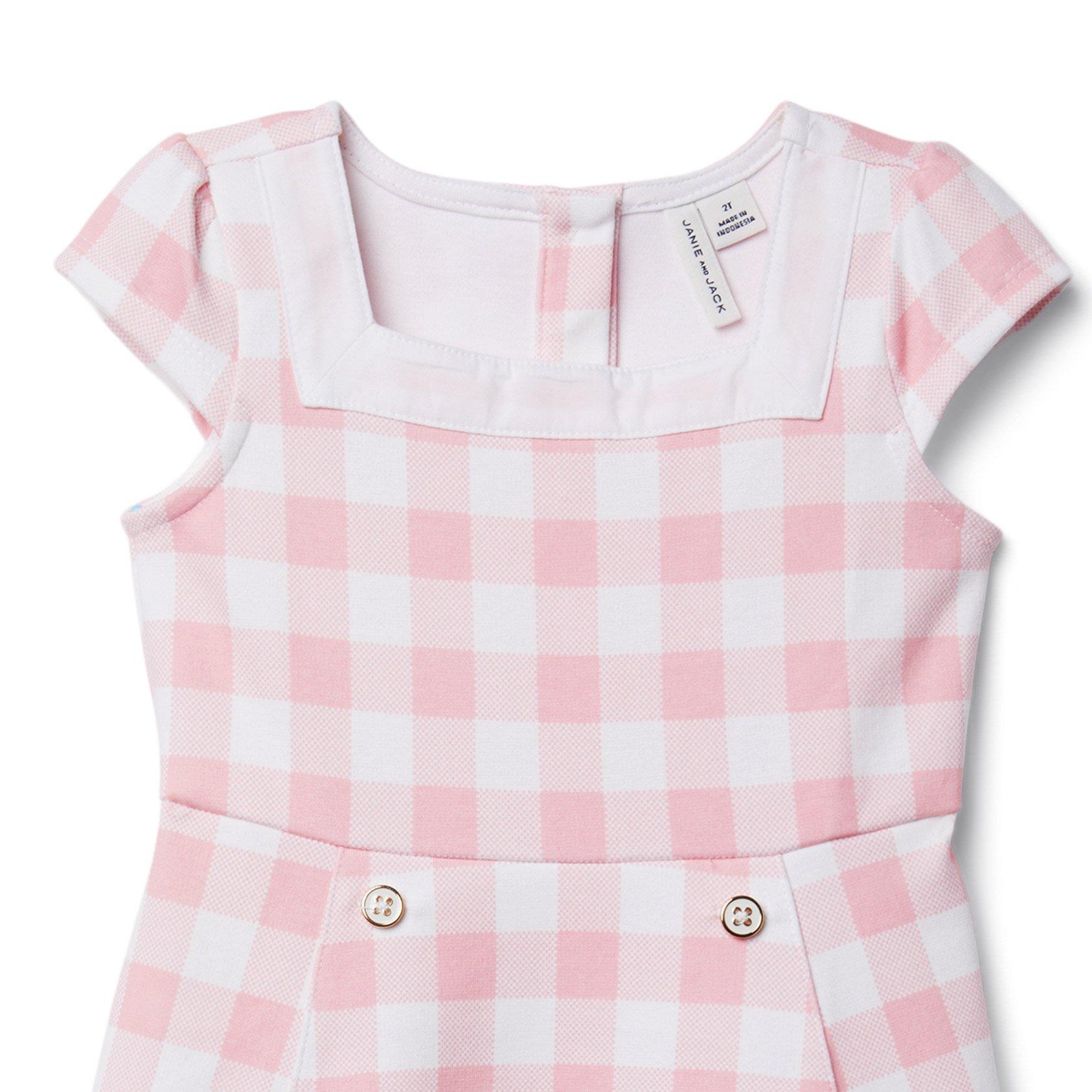 Candy Pink Gingham Gingham Ponte Dress by Janie and Jack