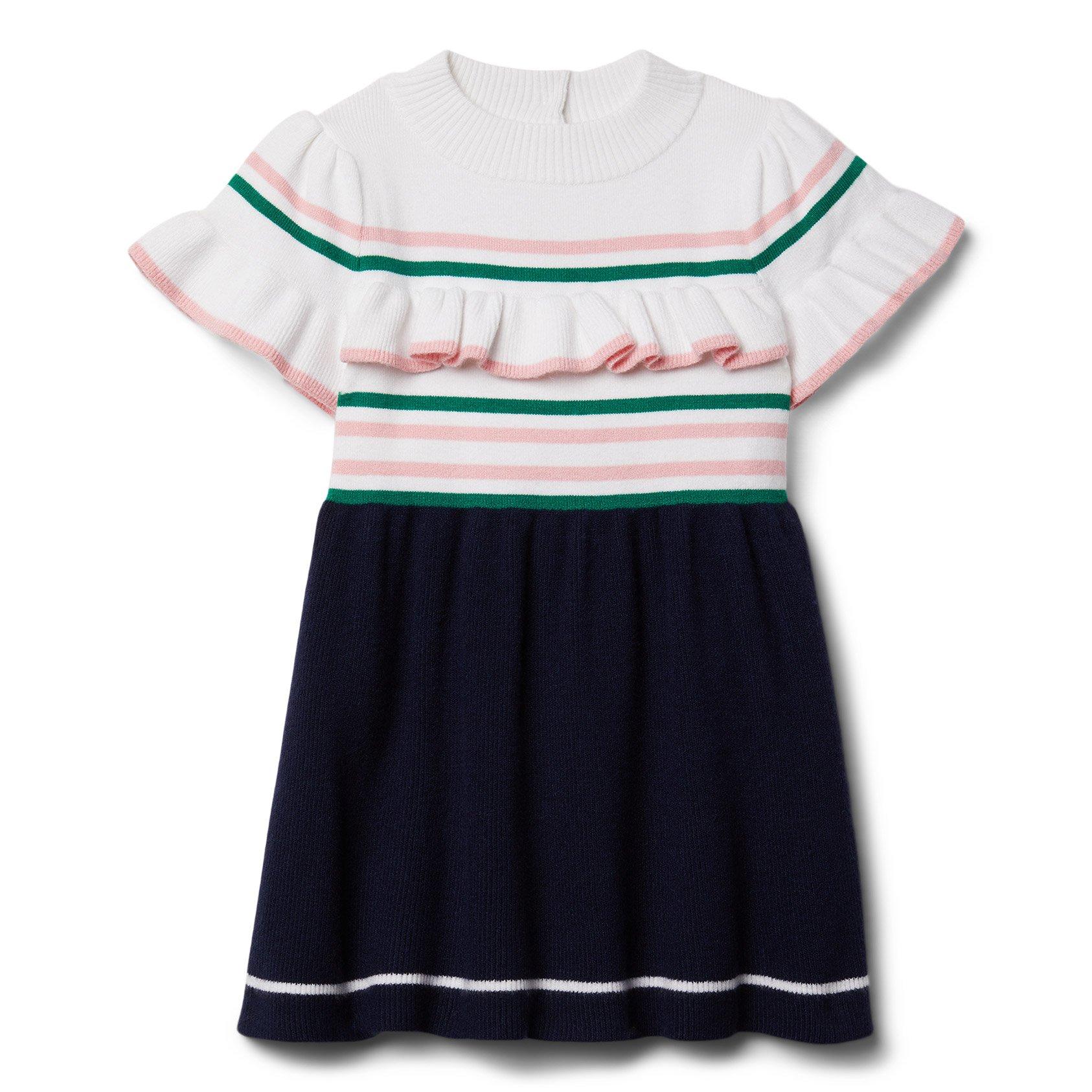 Colorblocked Ruffle Sweater Dress image number 0