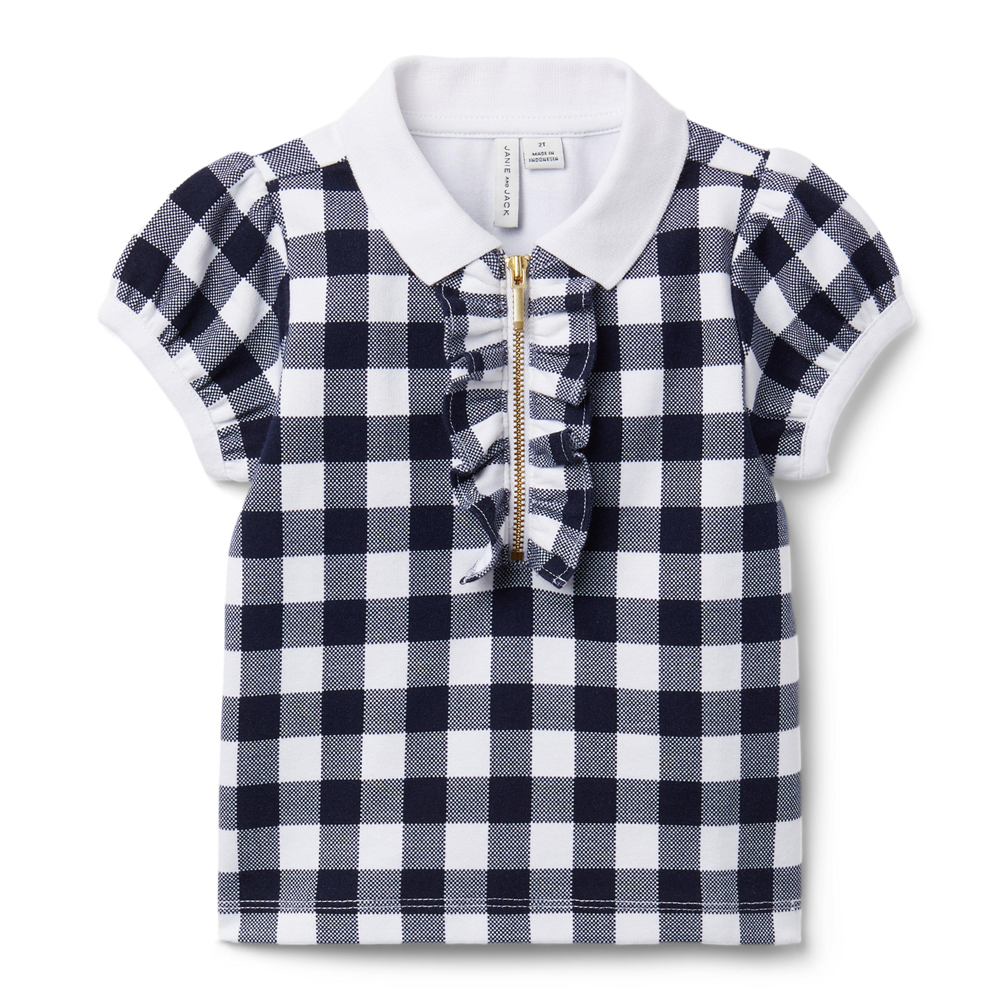 Gingham Sweater Collar Top image number 0