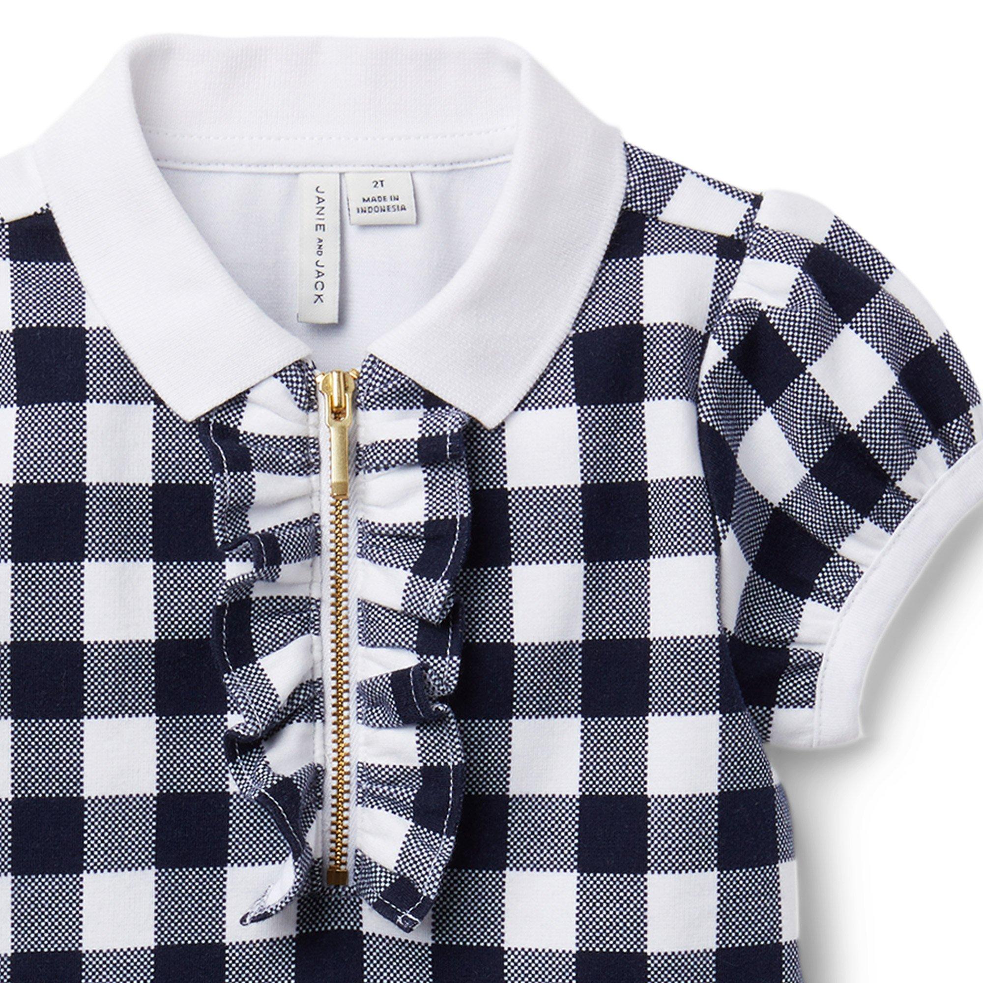 Gingham Sweater Collar Top image number 2