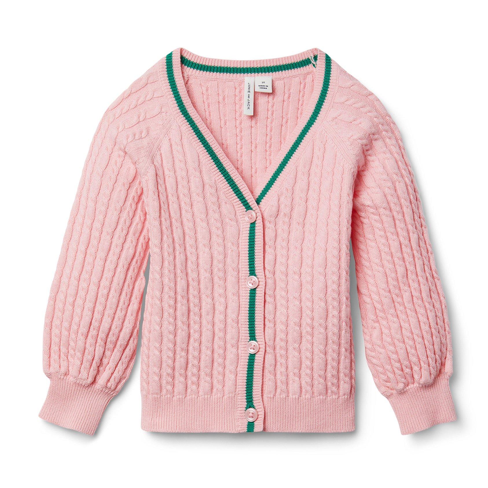 Cable Knit Balloon Sleeve Cardigan image number 0
